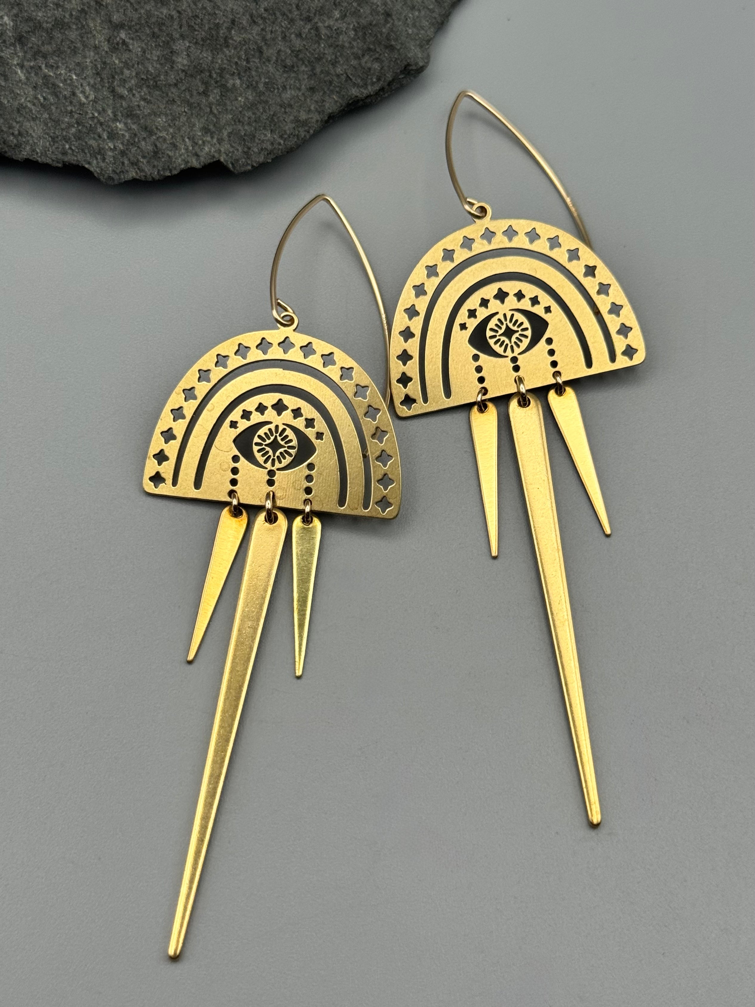 •CHASING RAINBOWS• gold dangle earrings