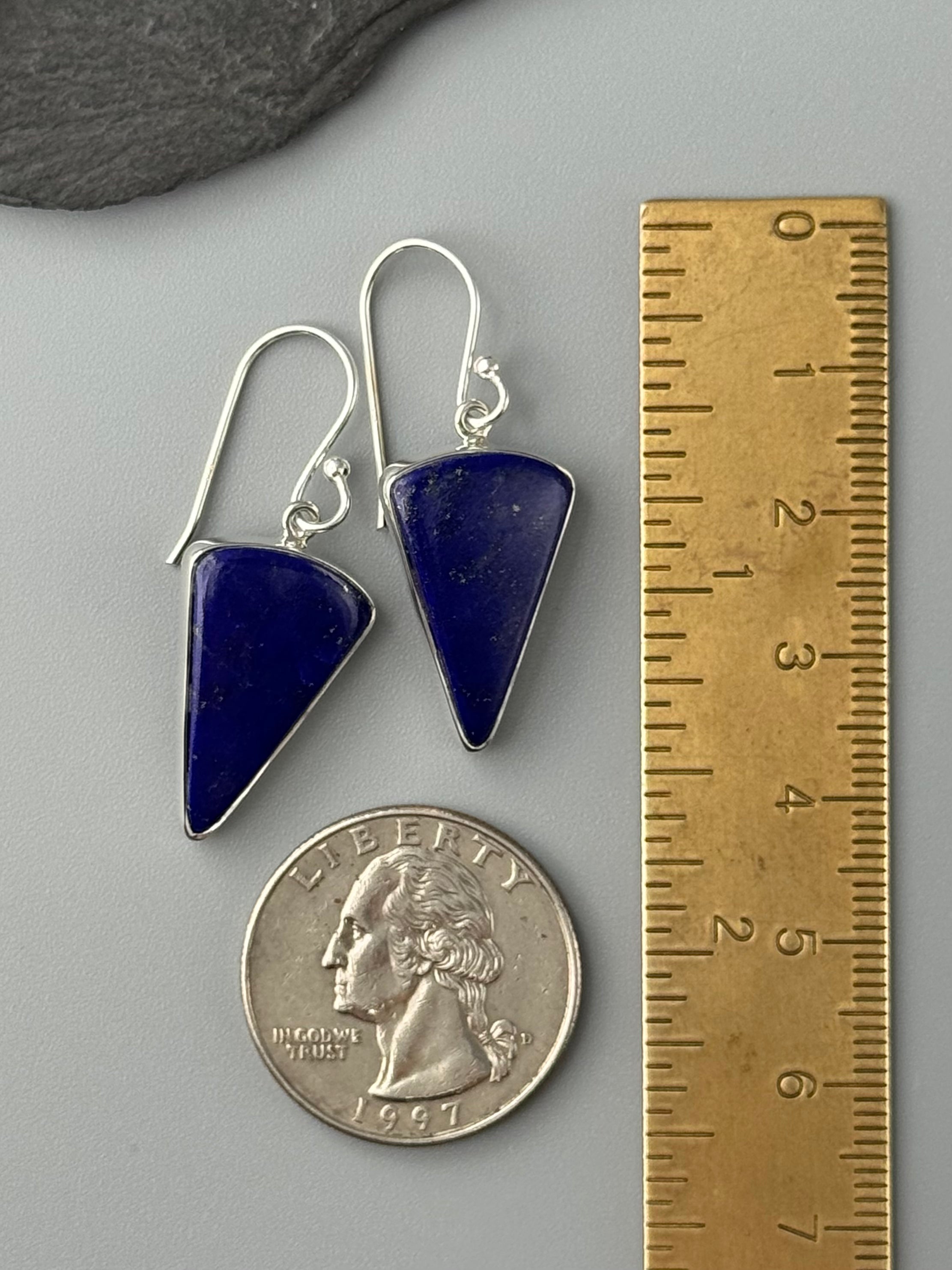 •LAPIS LAZULI - FANG• silver dangle earrings