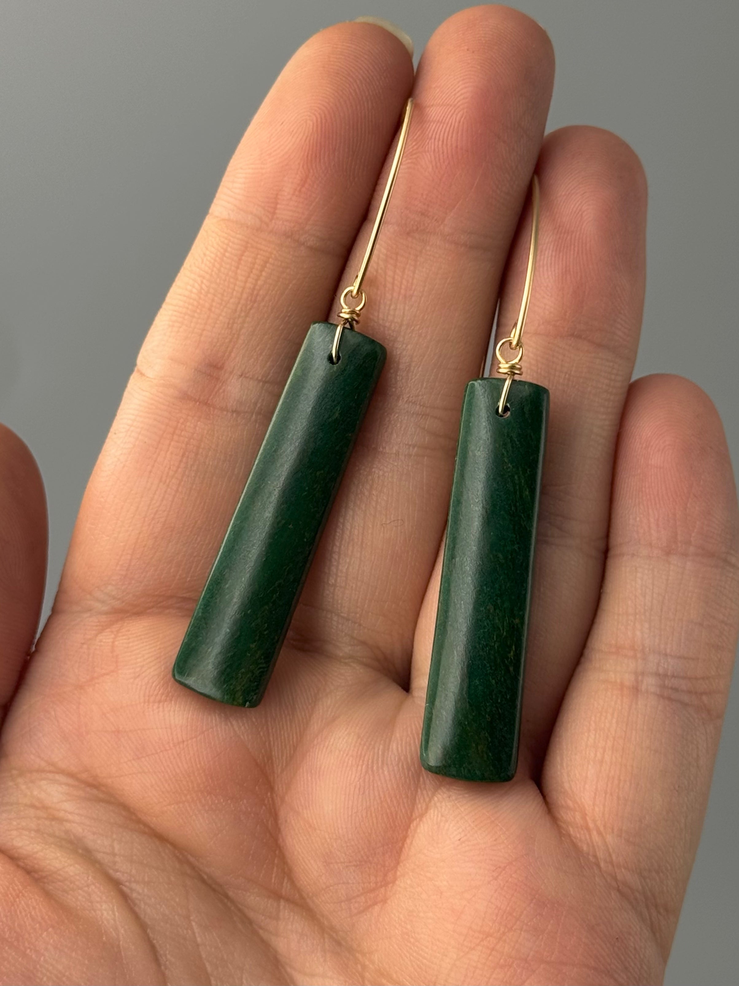 •STRAY• new jade + gold earrings