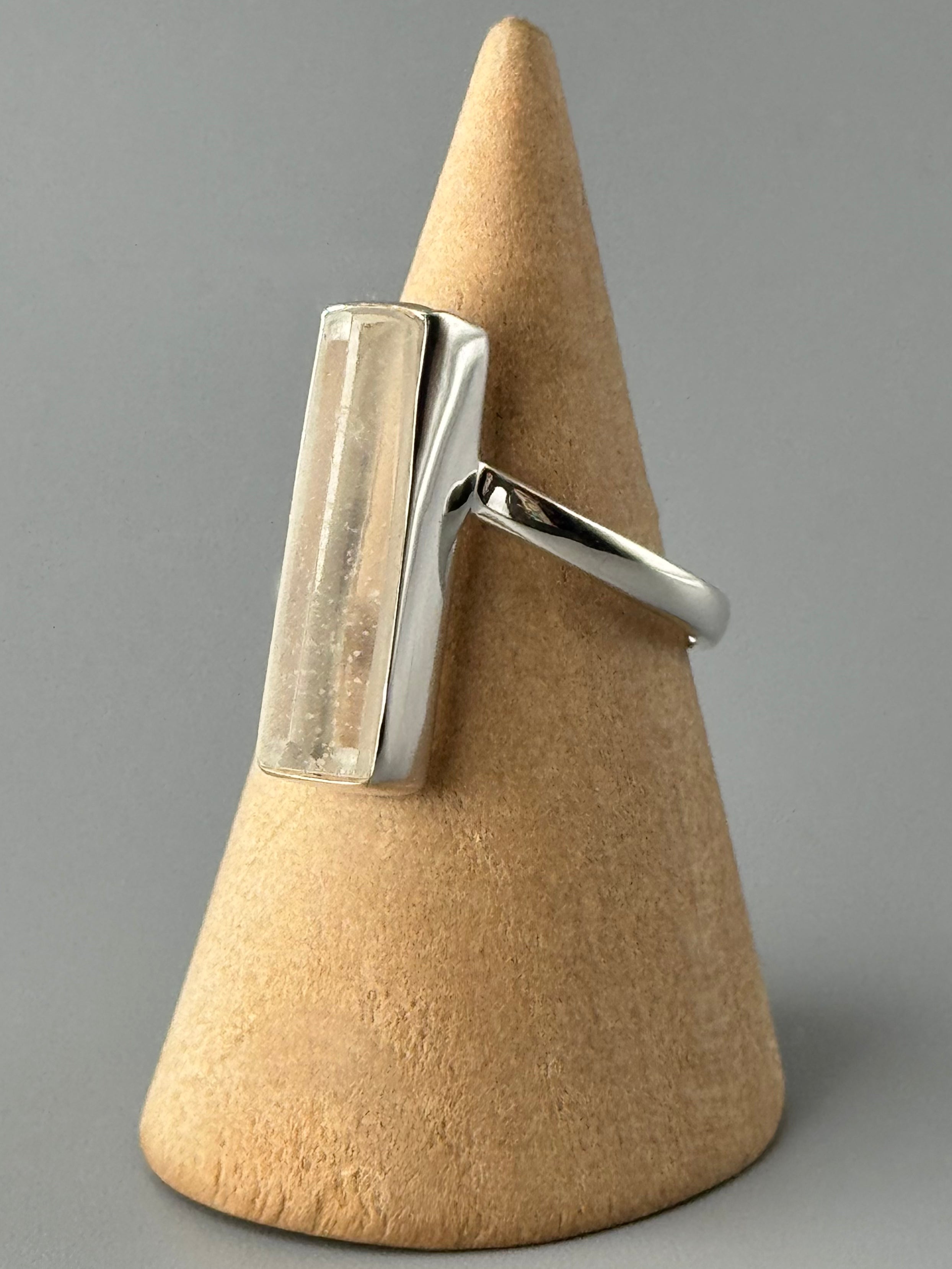 •LEMURIAN QUARTZ• simple bezel silver ring (various sizes)