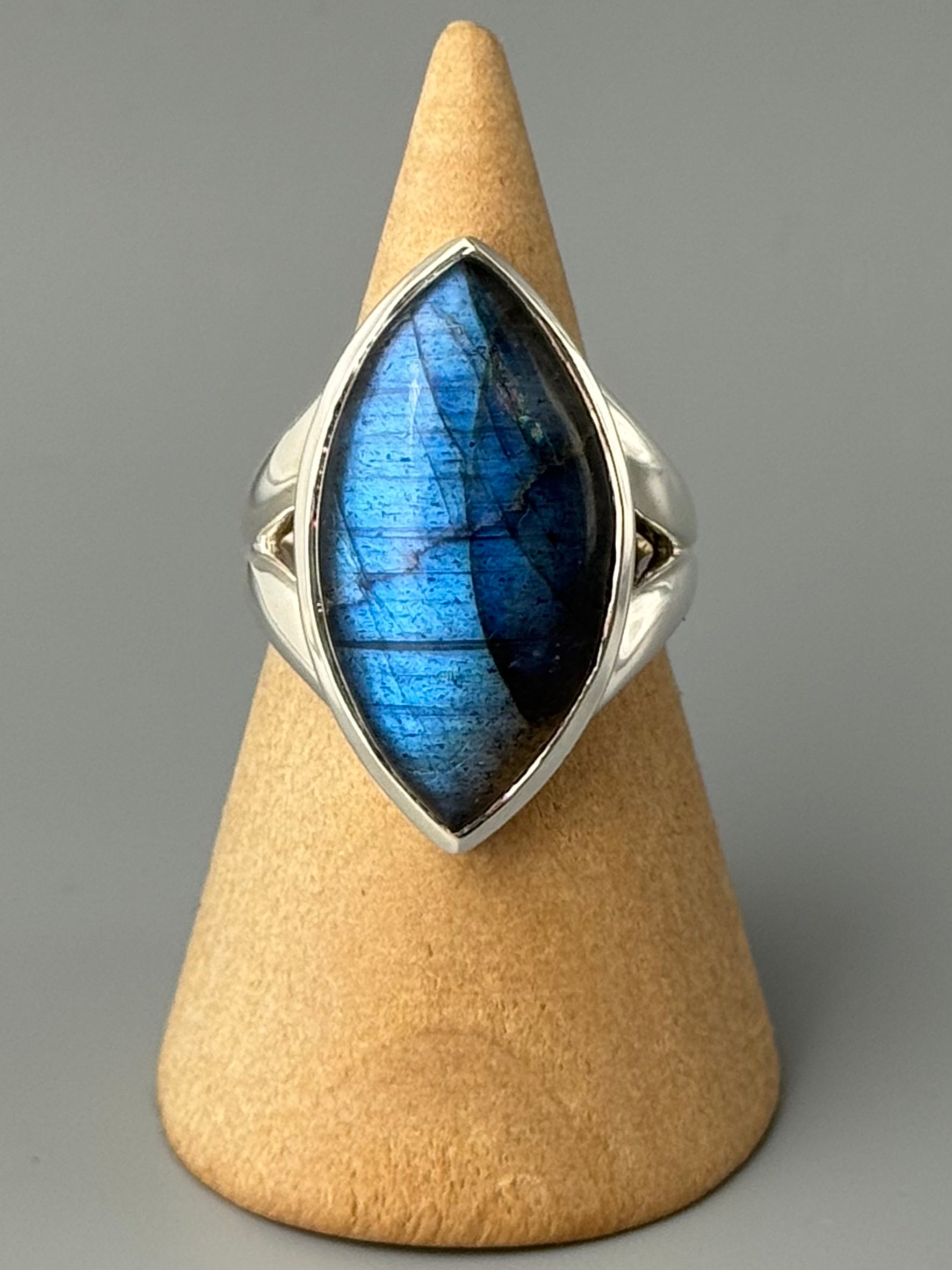 •LABRADORITE - EYE• split band silver ring (various sizes)