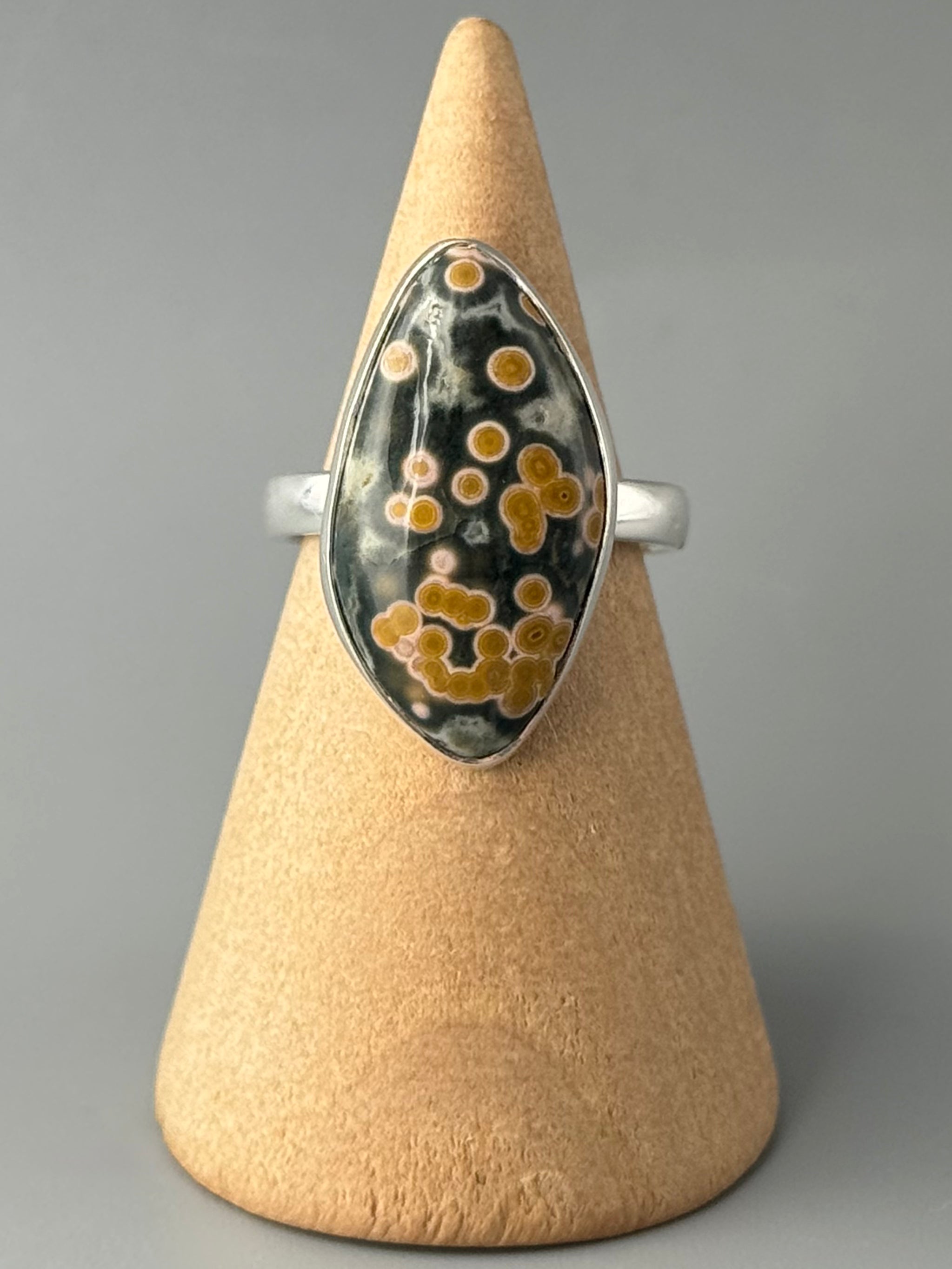 •OCEAN JASPER - MEDIUM FREEFORM• sterling silver ring (size 7)