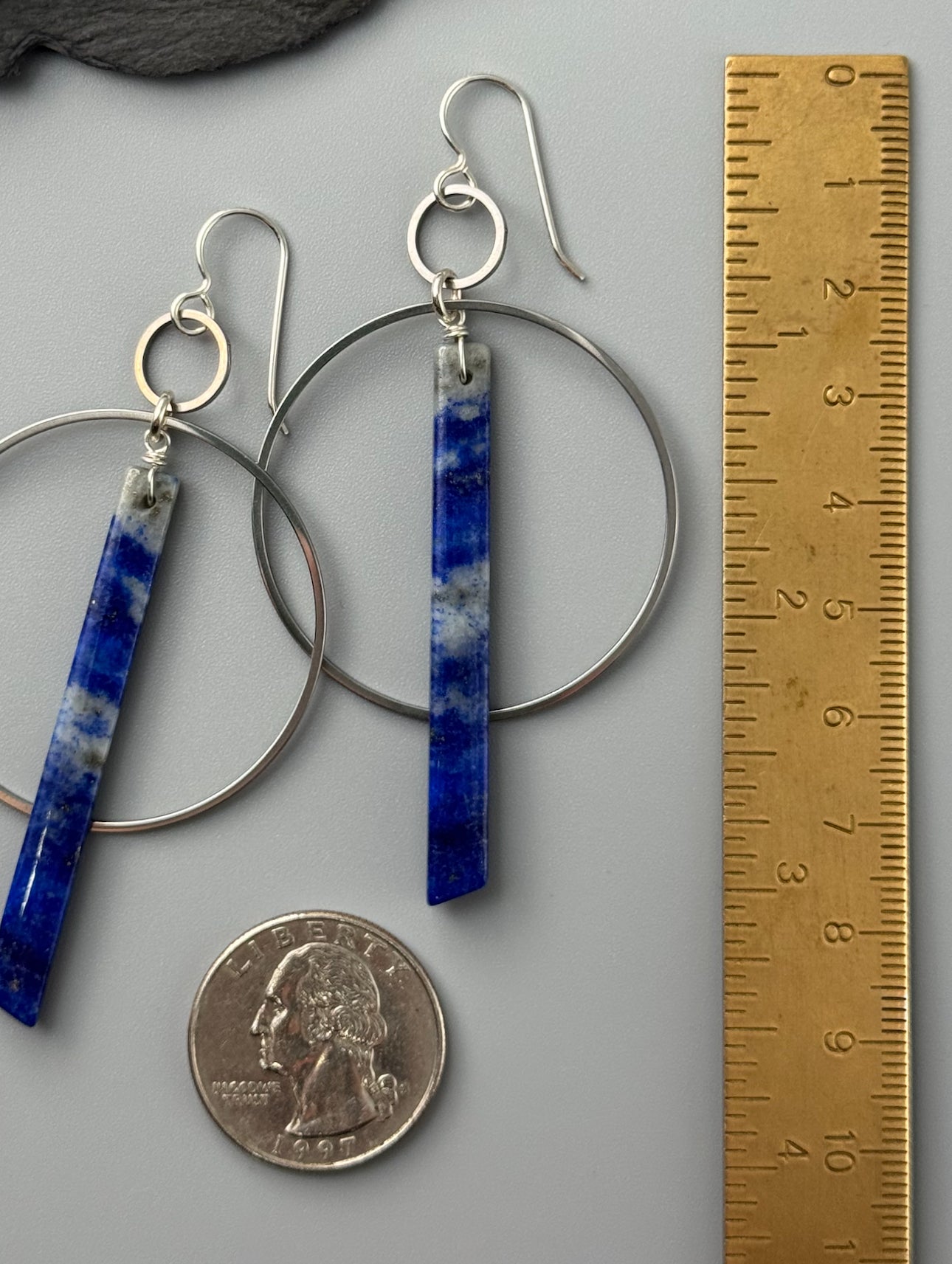 •EQUA-ORBIT• lapis lazuli + silver earrings