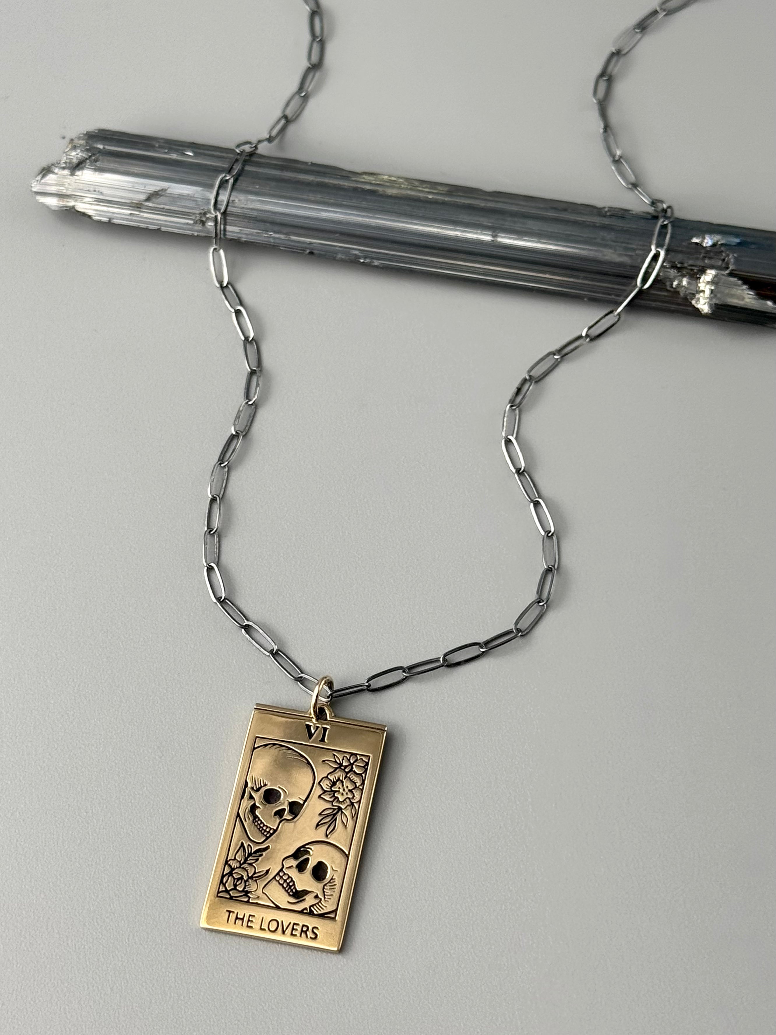 •TAROT TALISMAN• mixed metal necklace (18"-20" long)