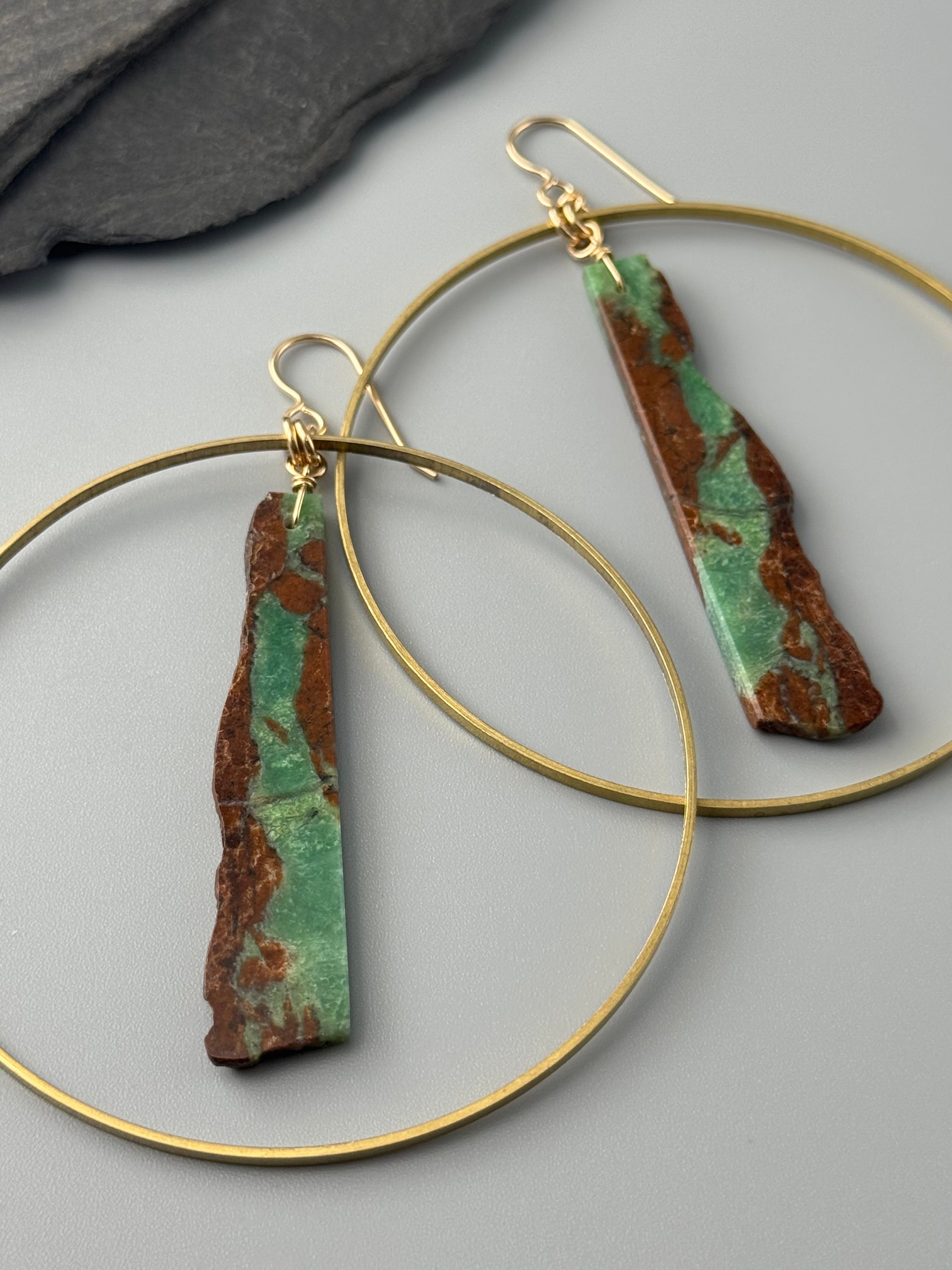 •HOOP DREAMS• chrysoprase + gold earrings