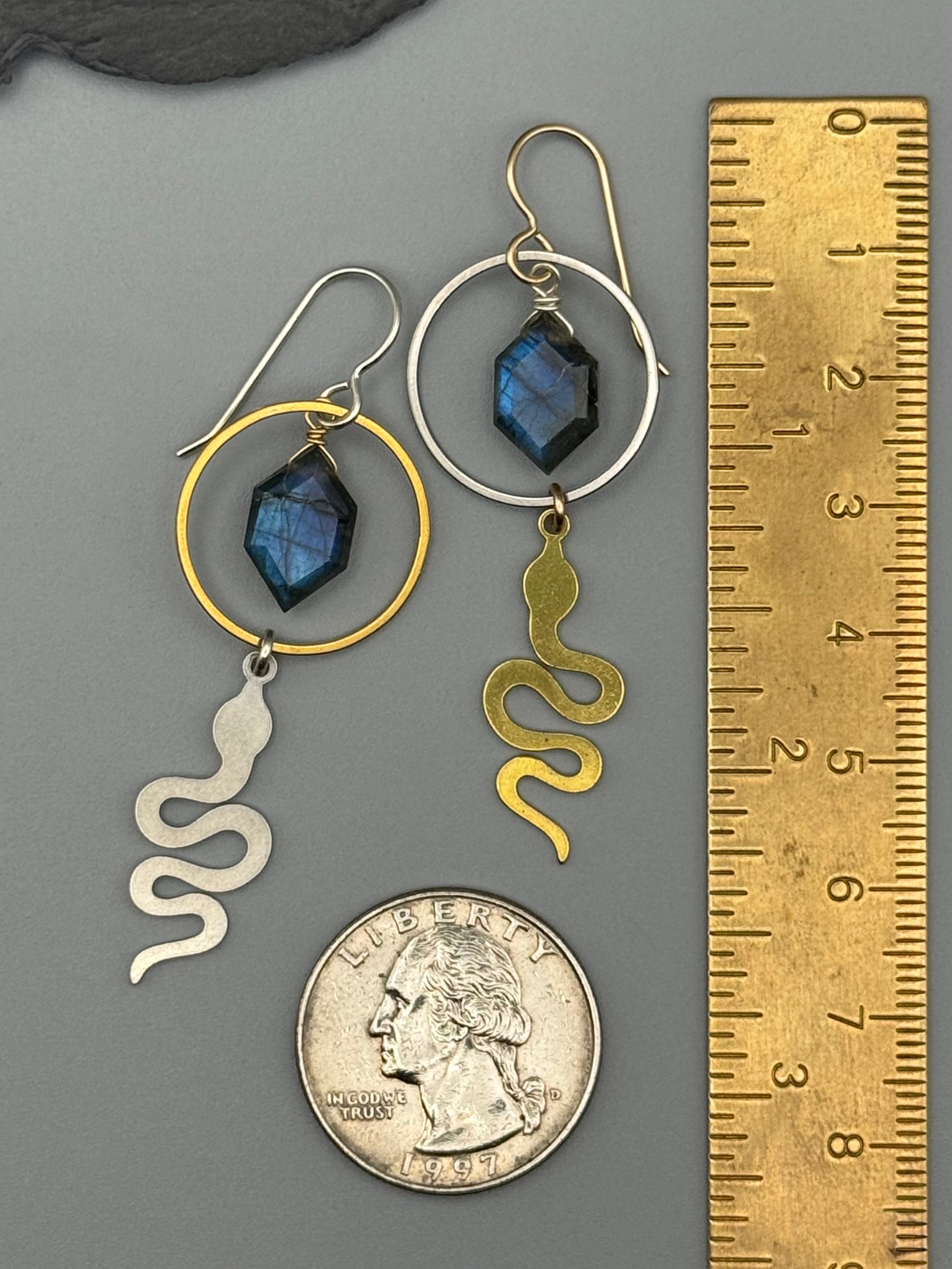 •DUPLISSSSITY• labradorite + mixed metal earrings