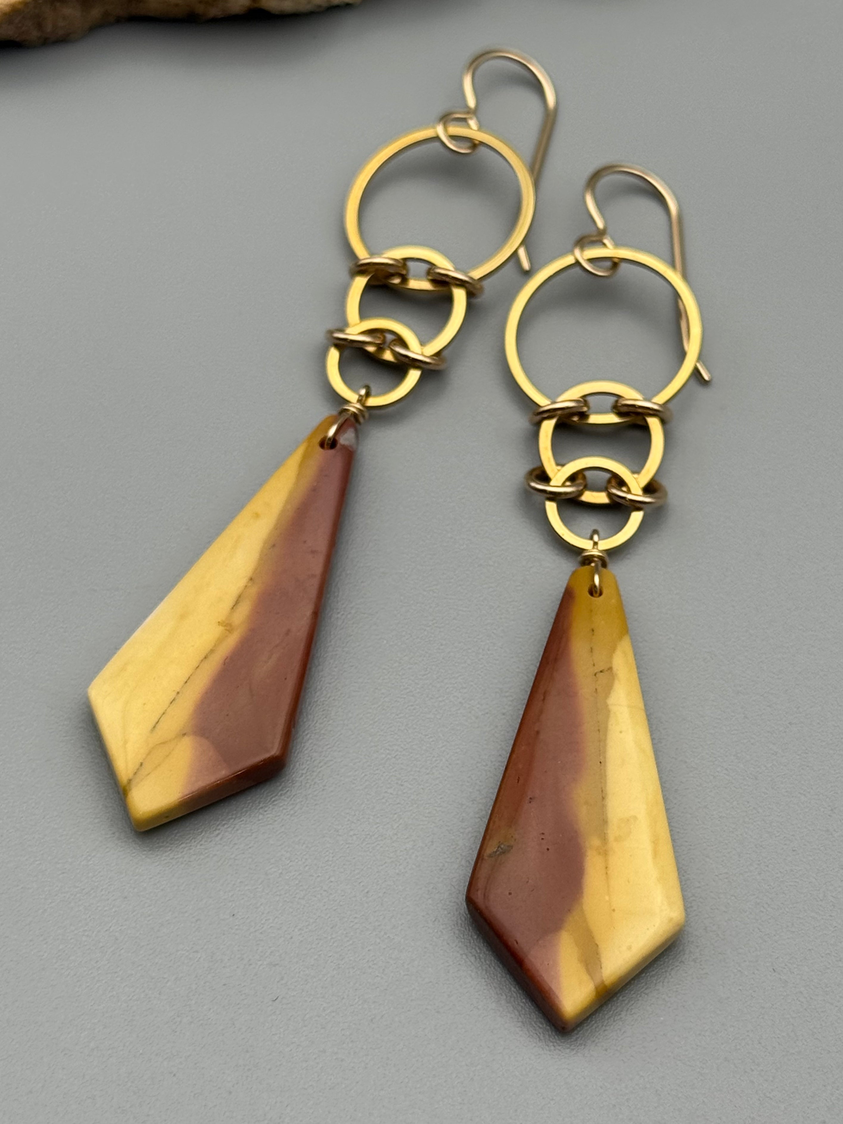 •EOWYN• mookaite jasper kite + gold earrings