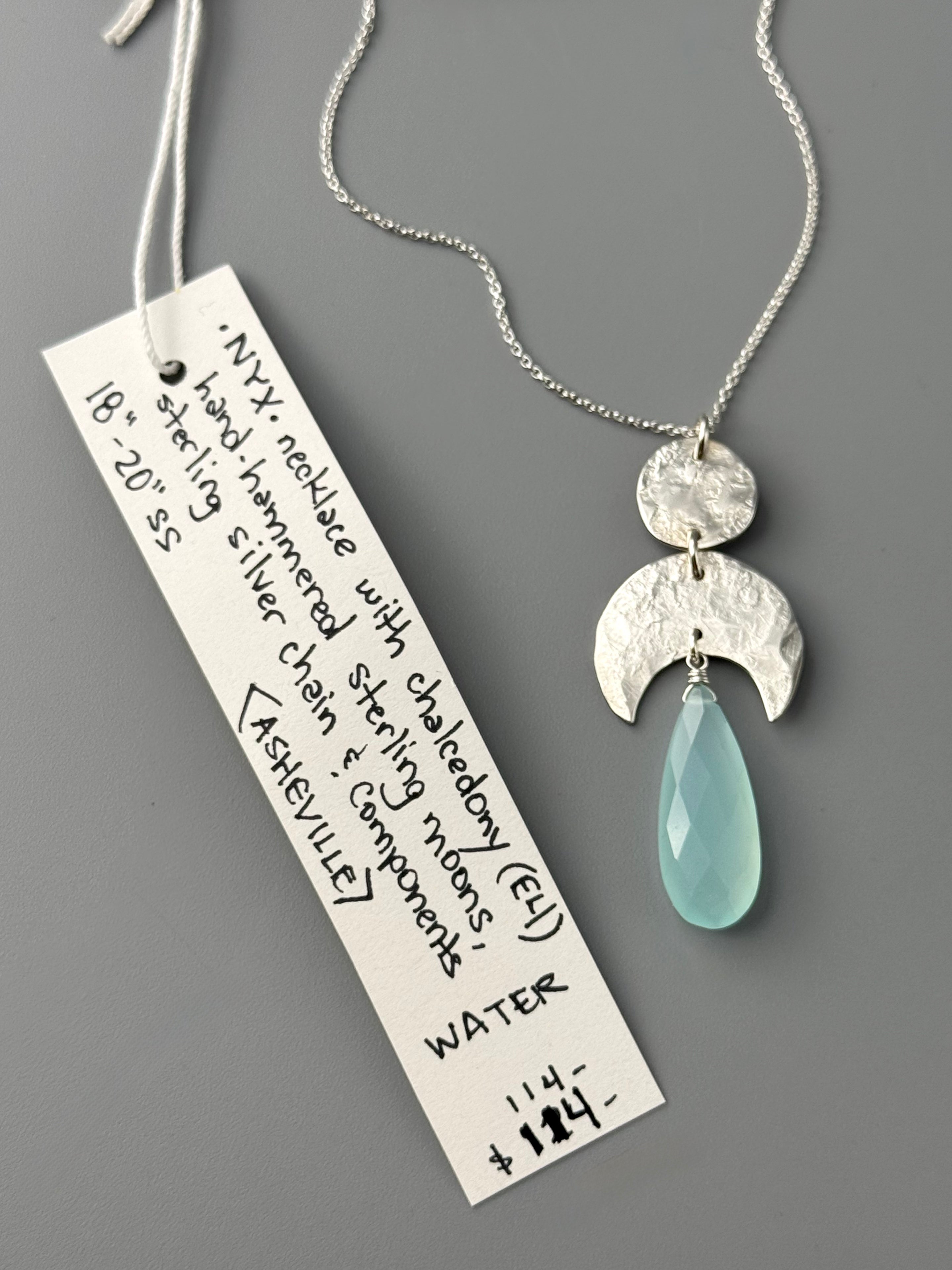 •NYX• aqua chalcedony + silver necklace (18"-20" long)