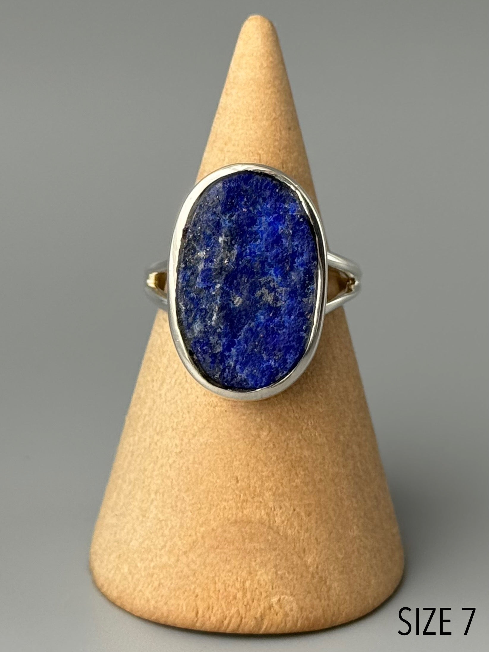 •LAPIS - OVAL• split band silver ring (various sizes)