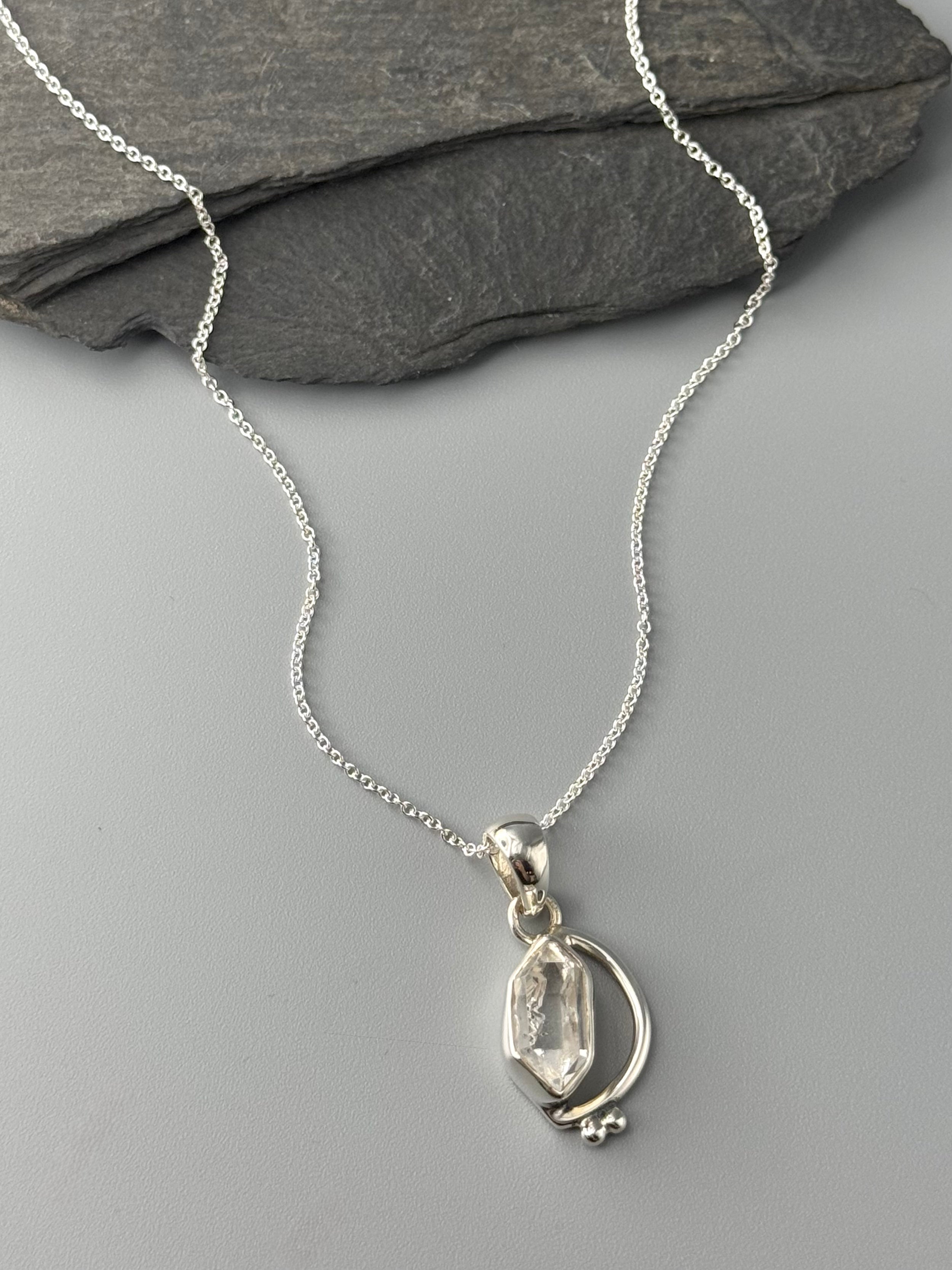 •MERIDIAN• herkimer + sterling silver necklace (18" long)