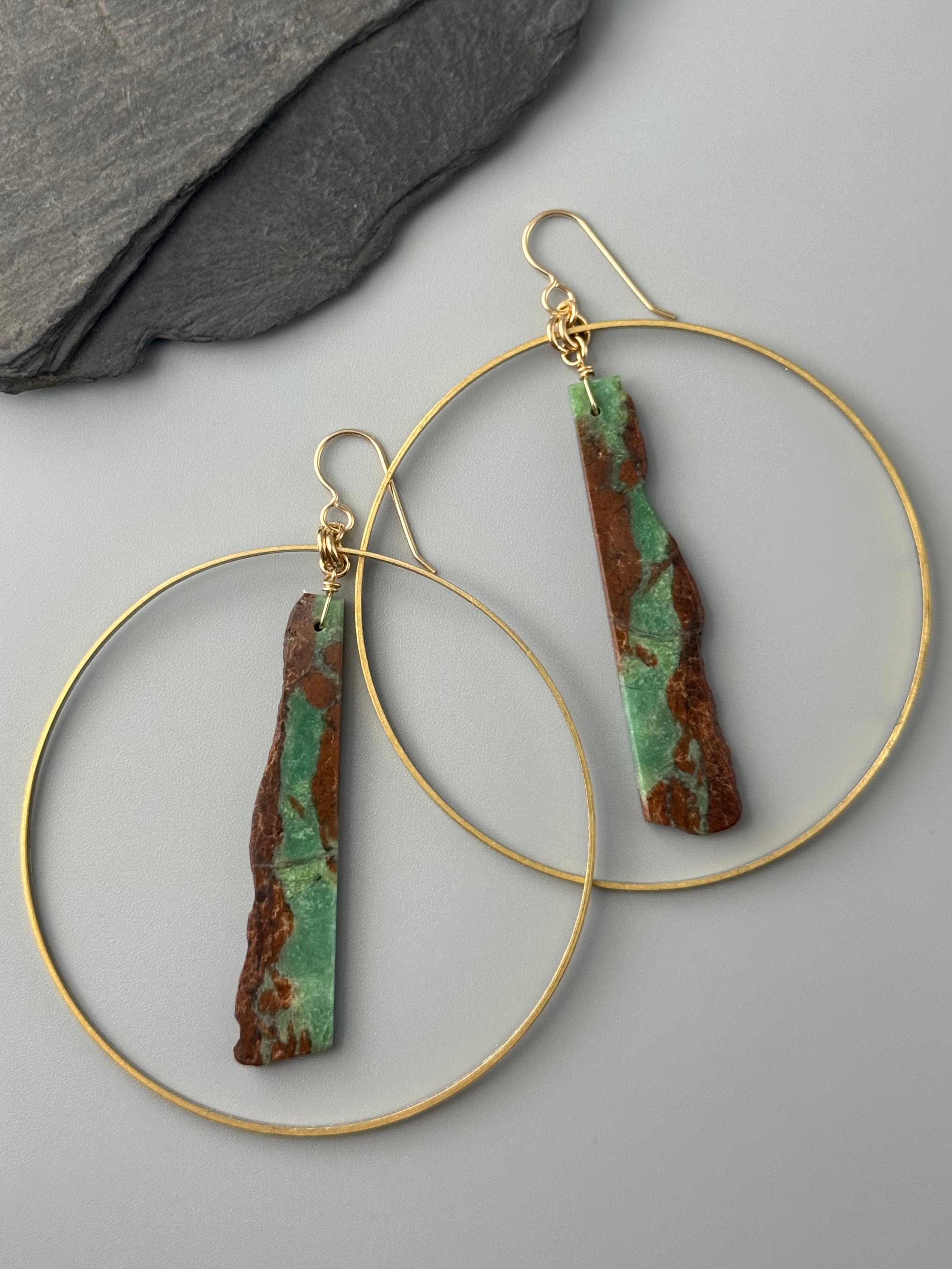 •HOOP DREAMS• chrysoprase + gold earrings