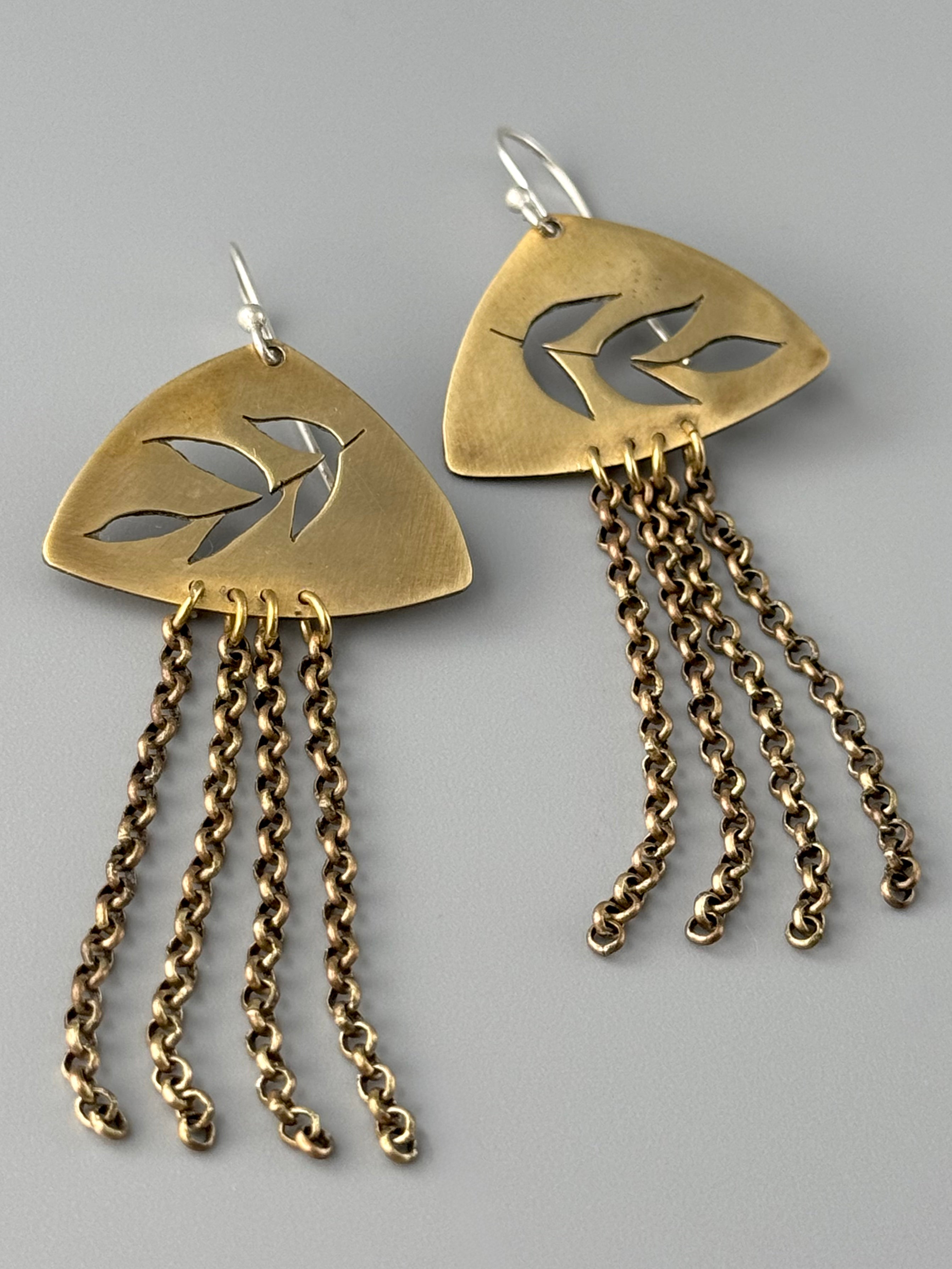 •SWEETGRASS DUSTER• mixed metal dangle earrings