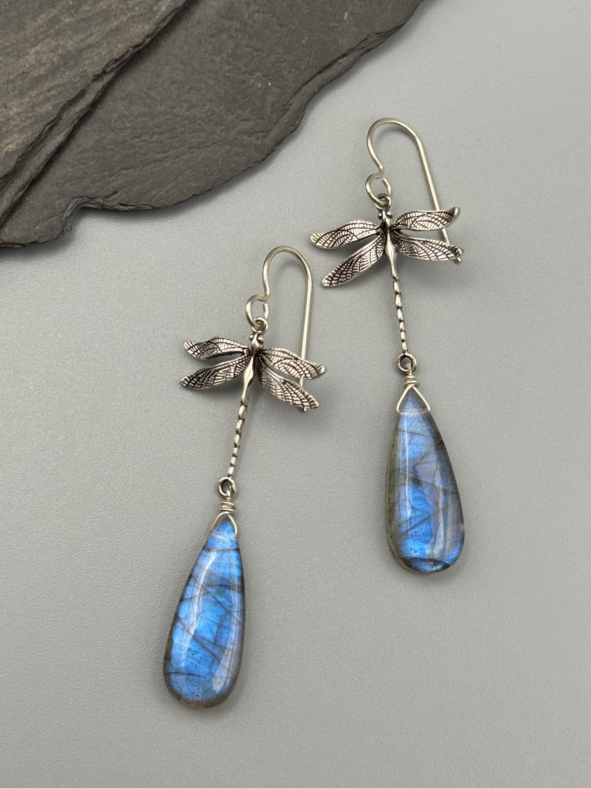 •ODONATA• labradorite + silver earrings