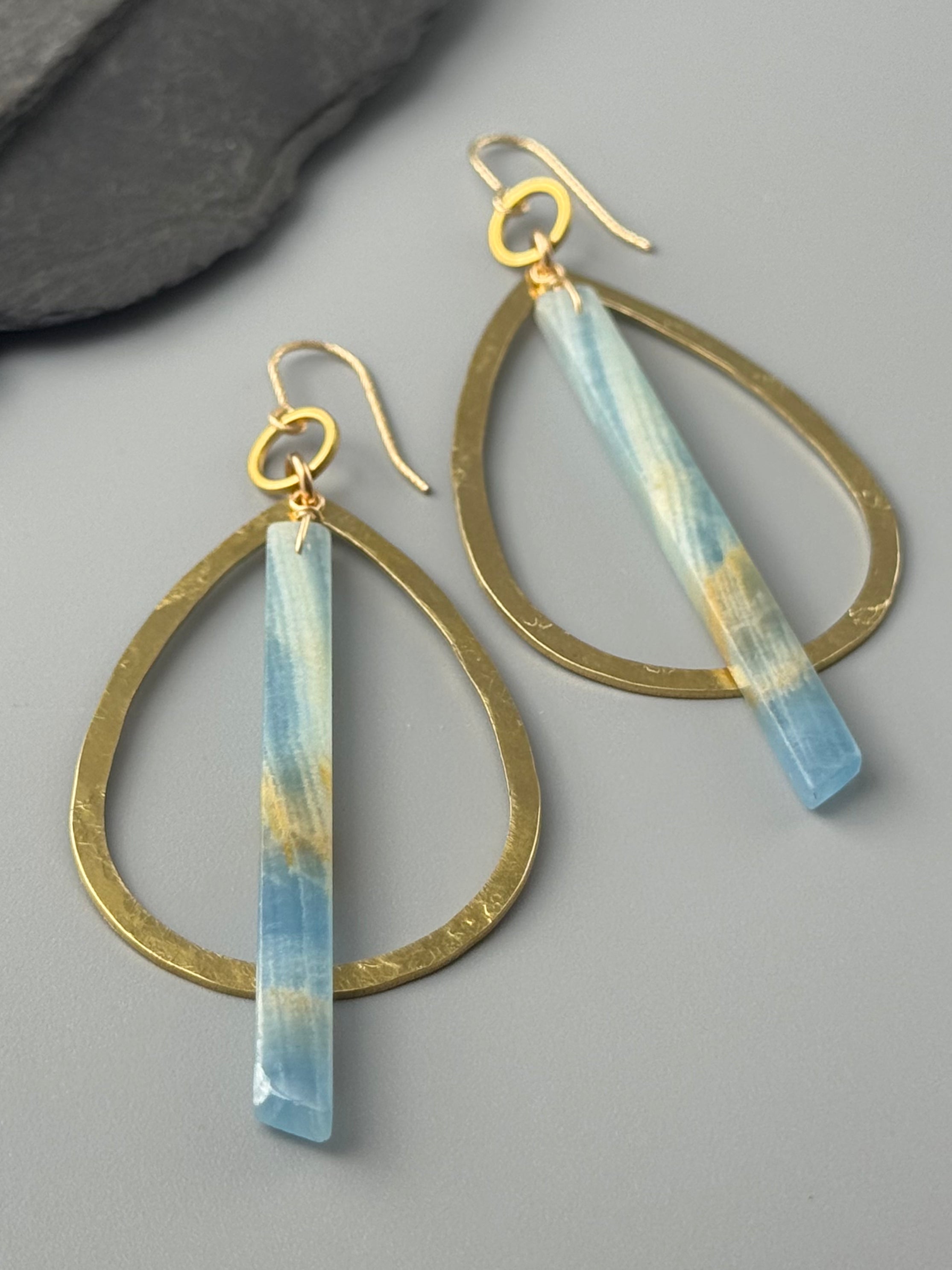 •EQUA-TEAR• calcite + gold earrings