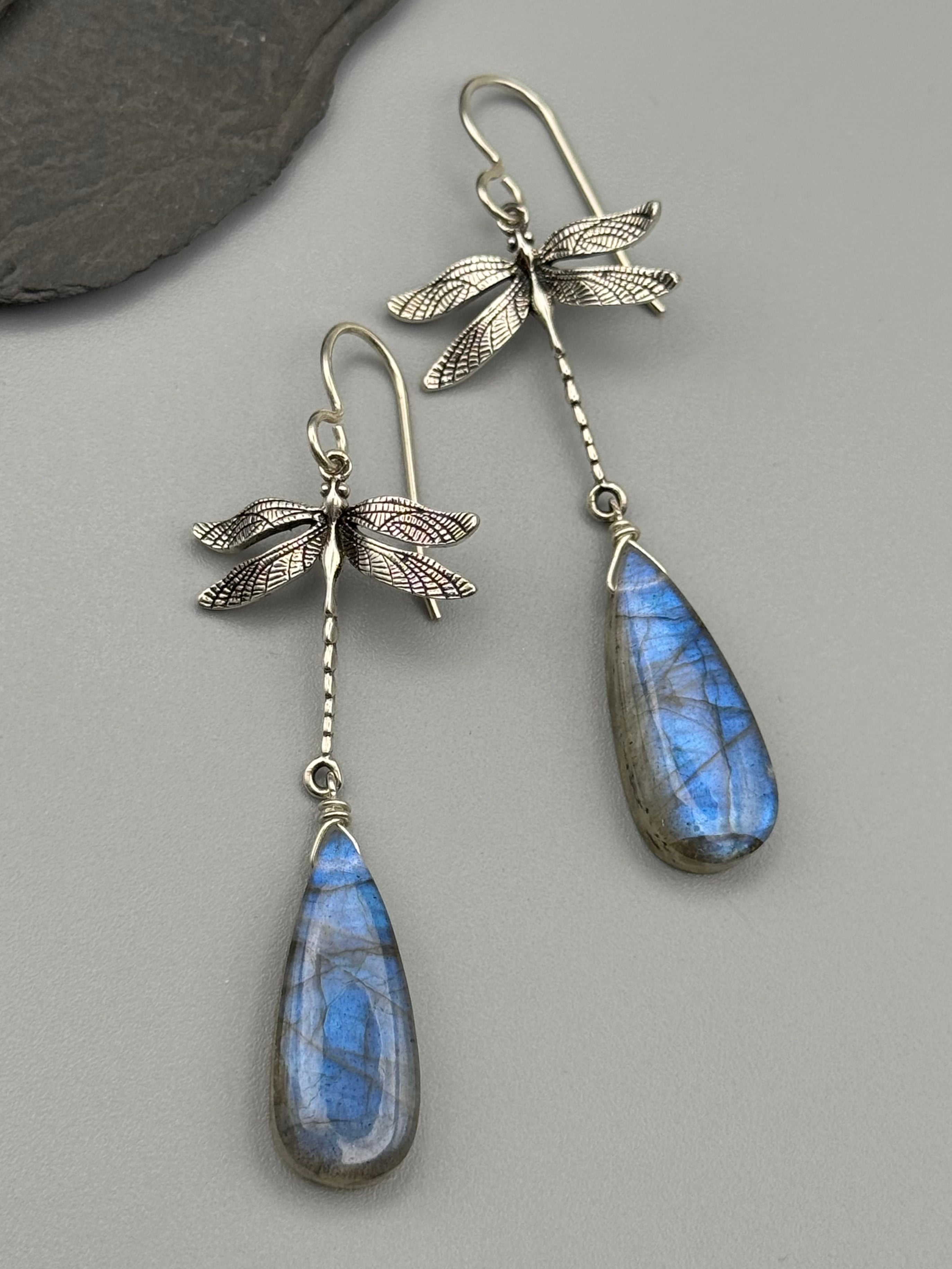 •ODONATA• labradorite + silver earrings