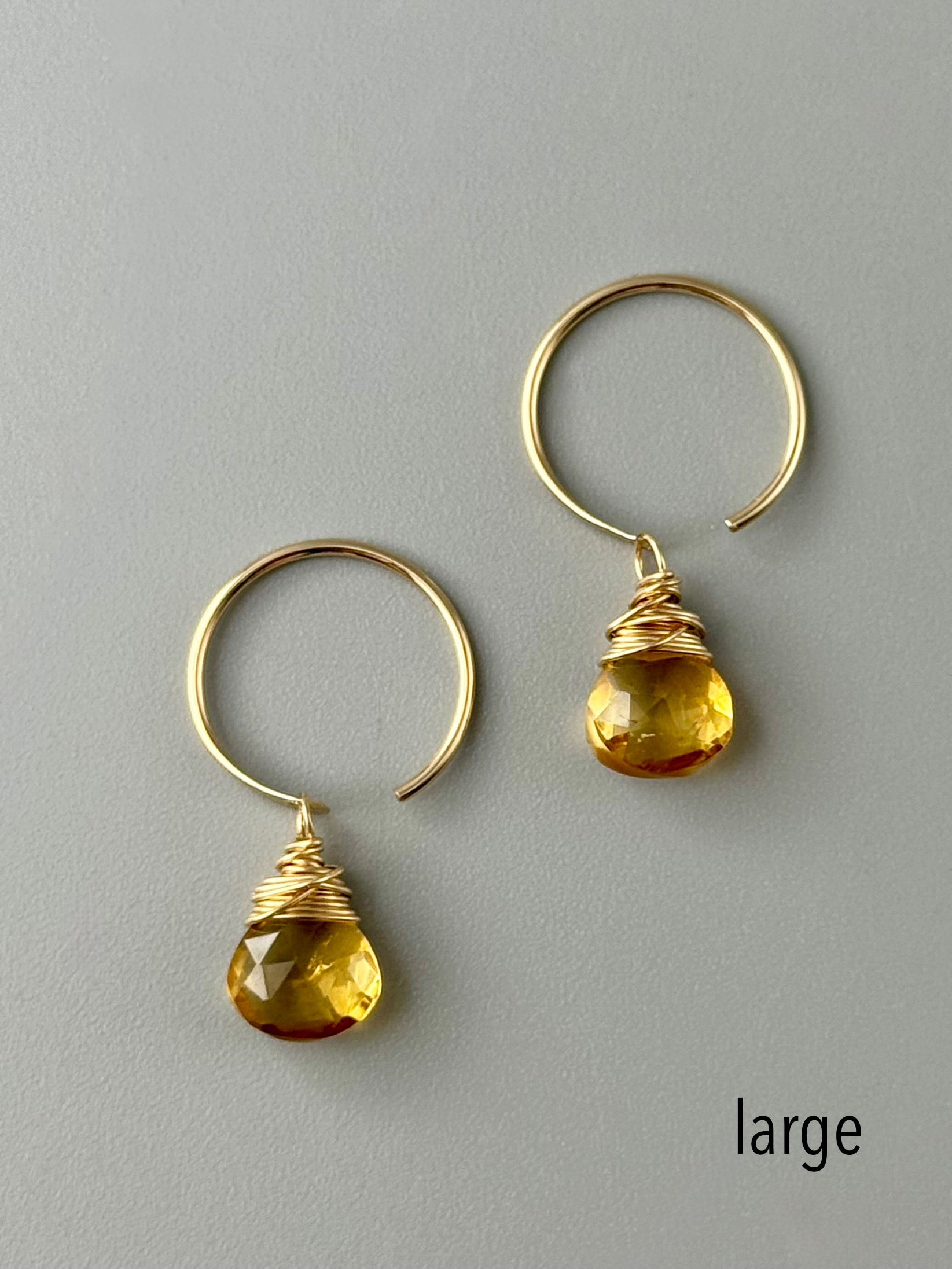 •DANGLE HUG• citrine + gold earrings