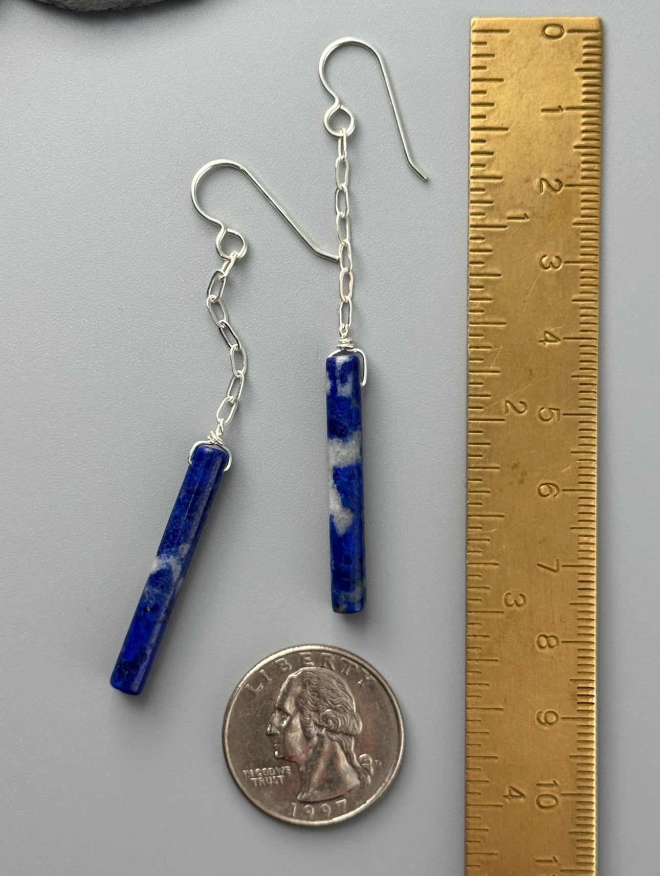 •LINKED• lapis lazuli + silver earrings