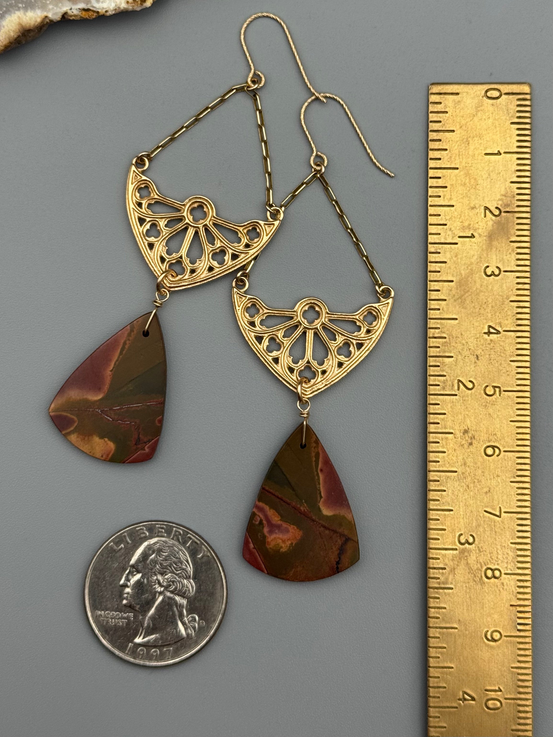 •SAGRADA• red creek jasper + gold earrings