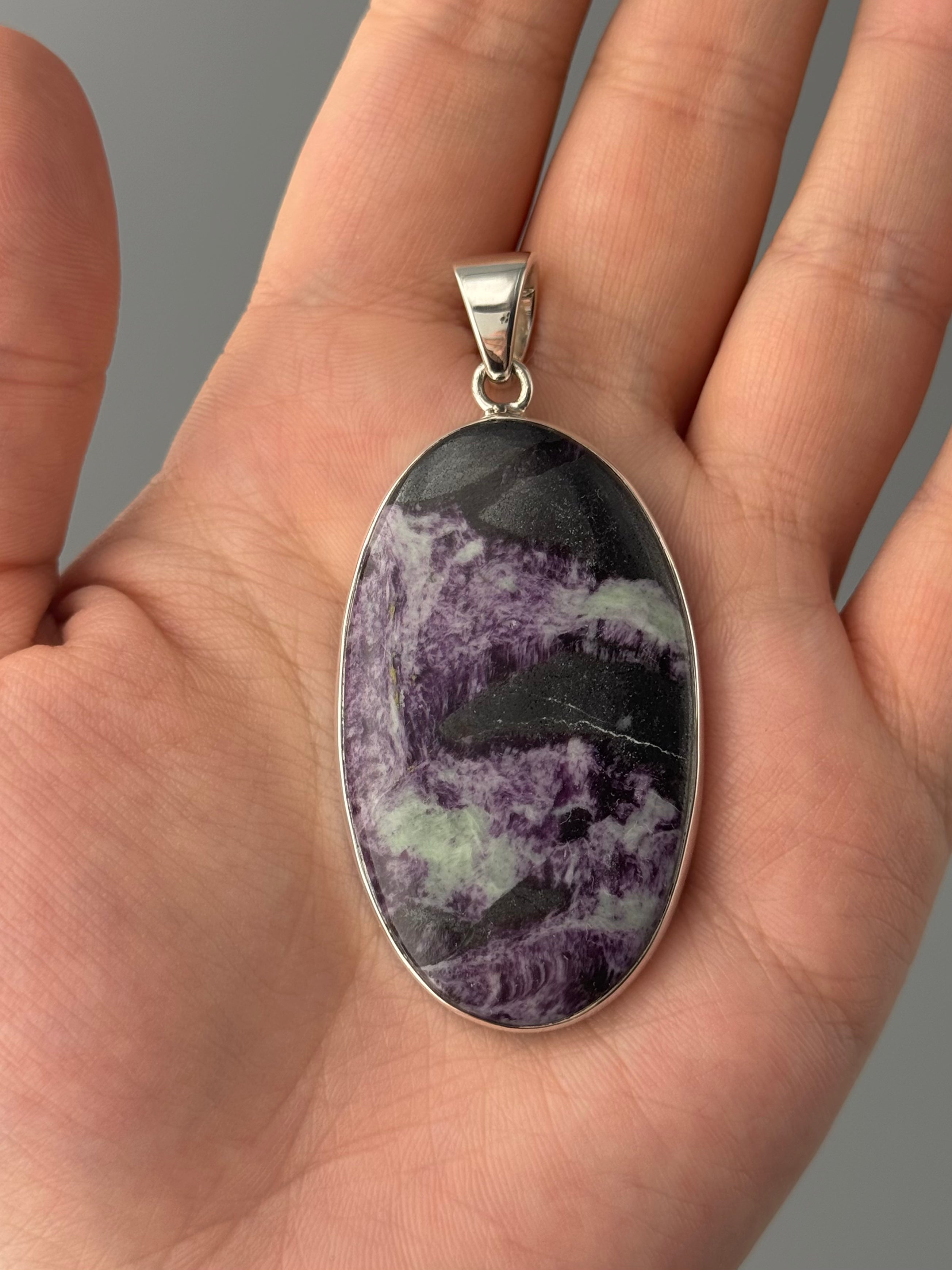 •KAMMERERITE - LARGE OVAL• sterling silver pendant