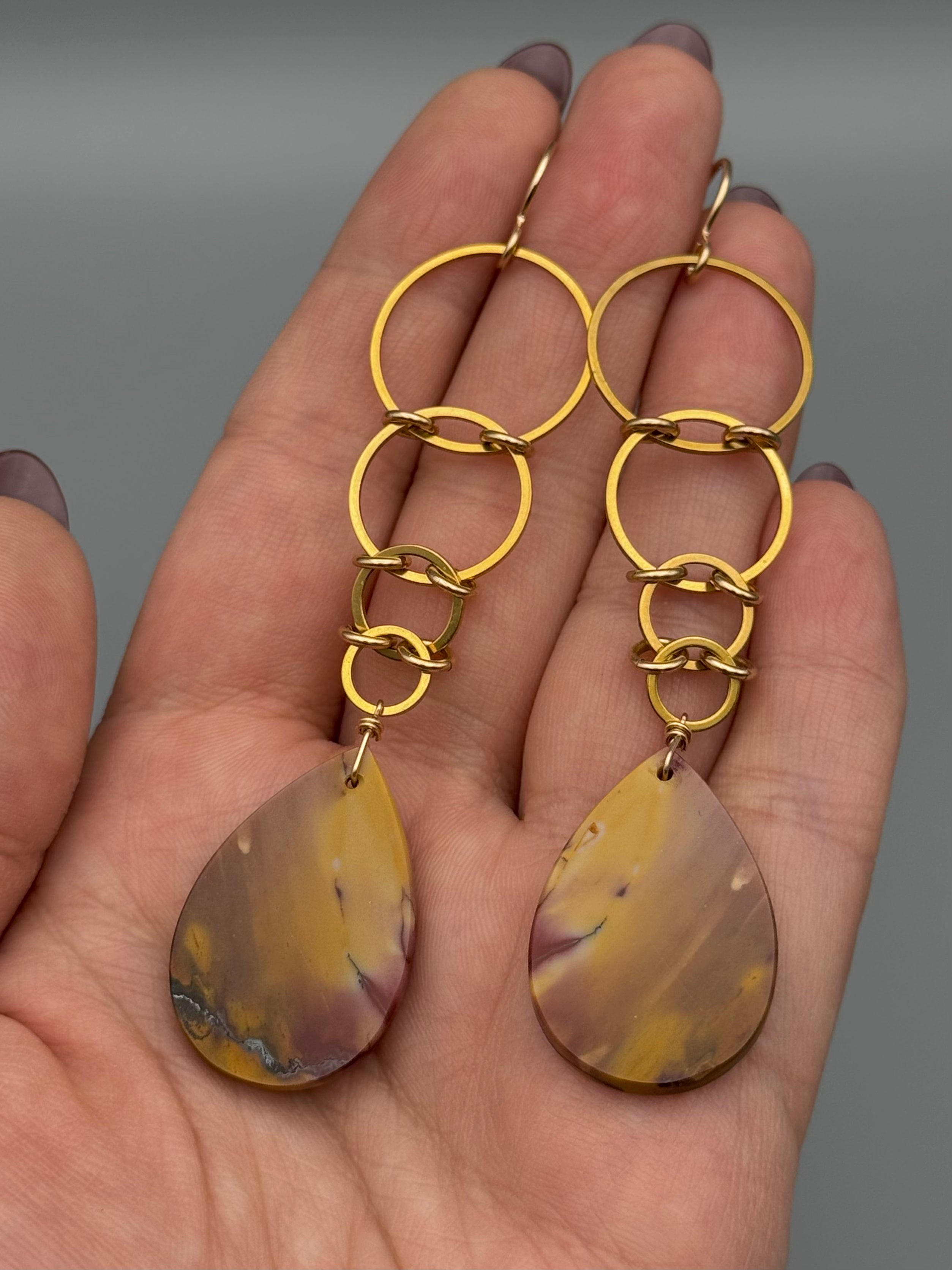 •EOWYN• mookaite jasper tear + gold earrings