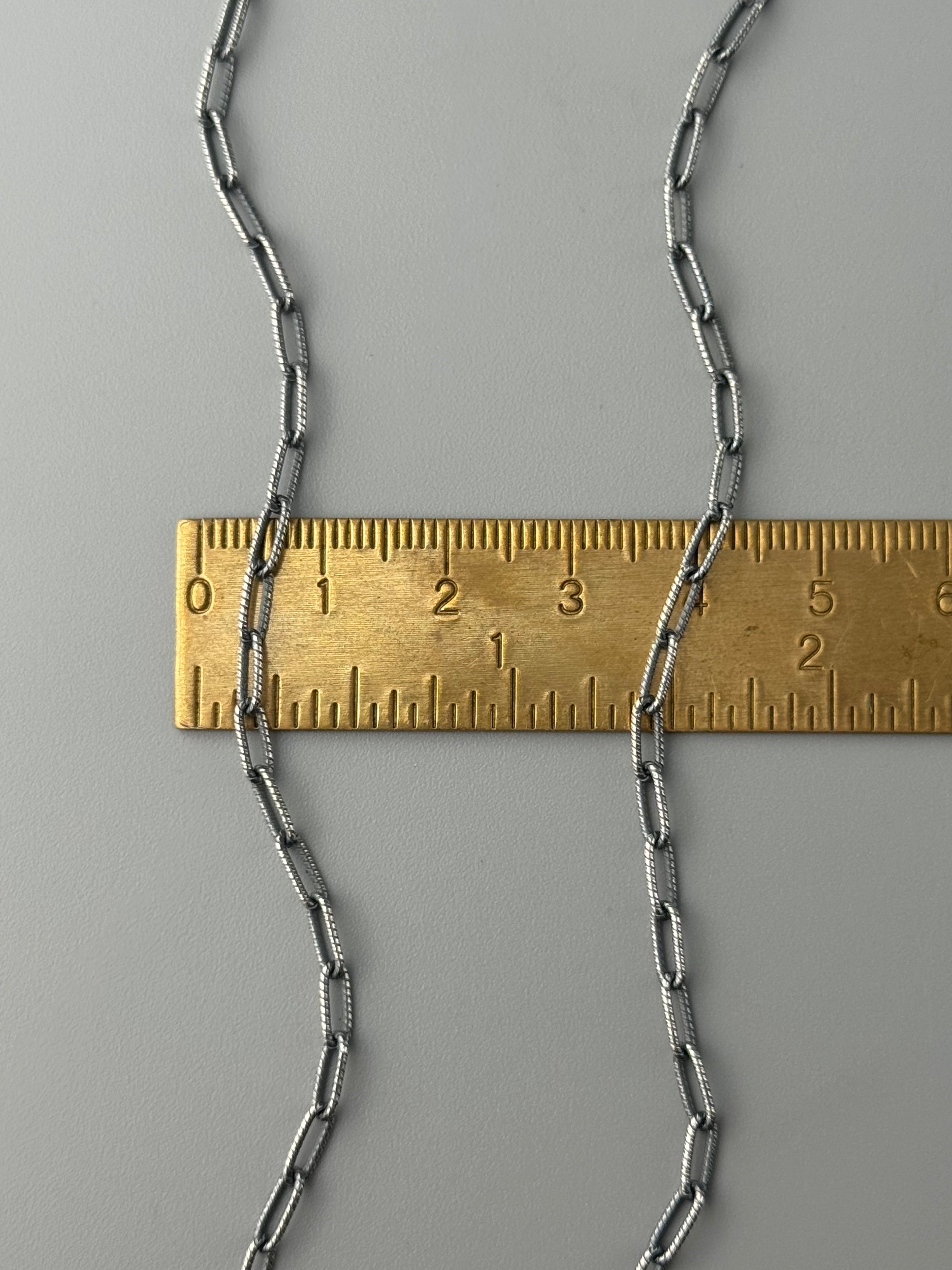 •MEDIUM TEXTURED PAPERCLIP• oxidized sterling silver chain
