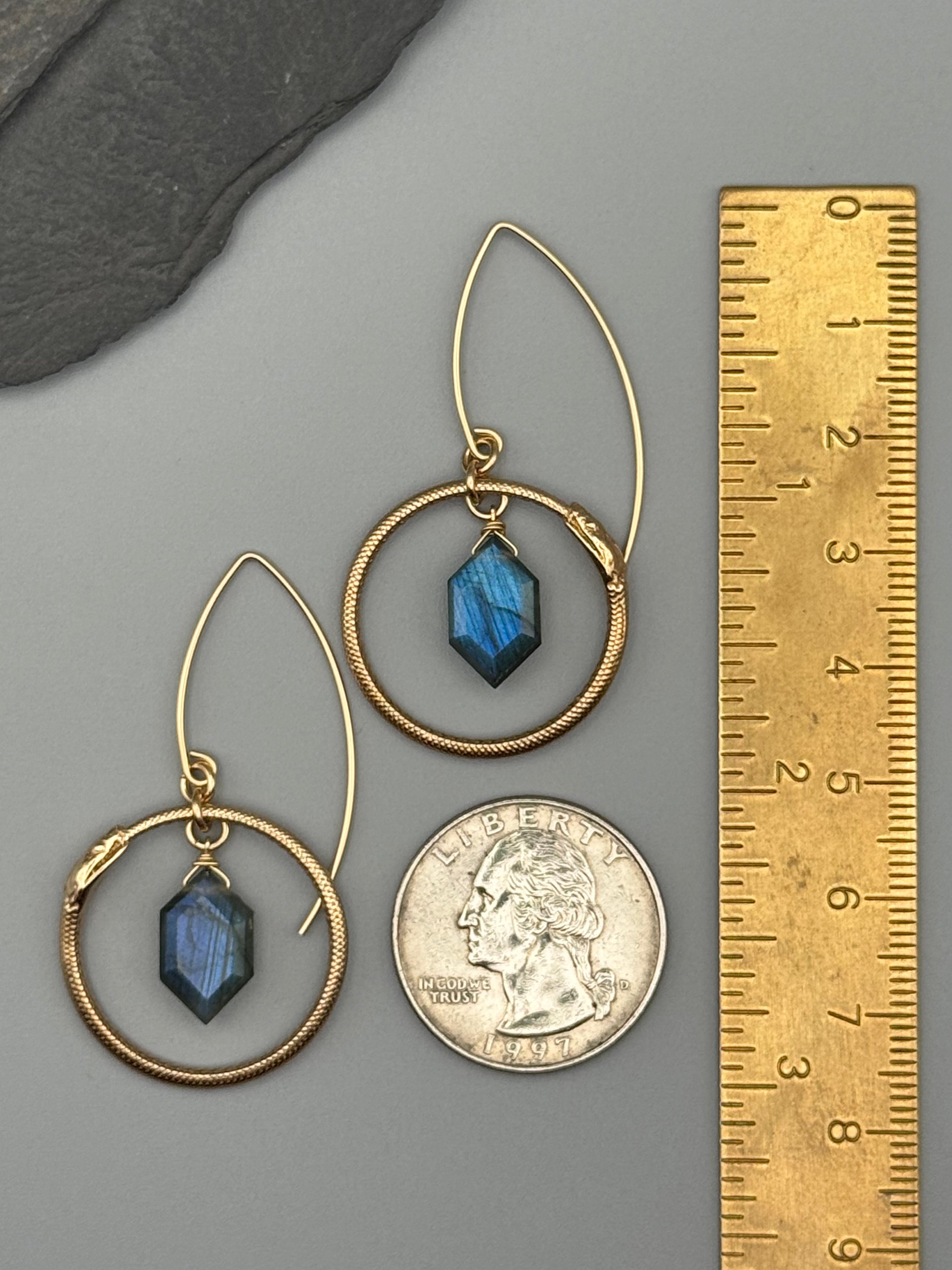 •OUROBOROS• labradorite + gold earrings