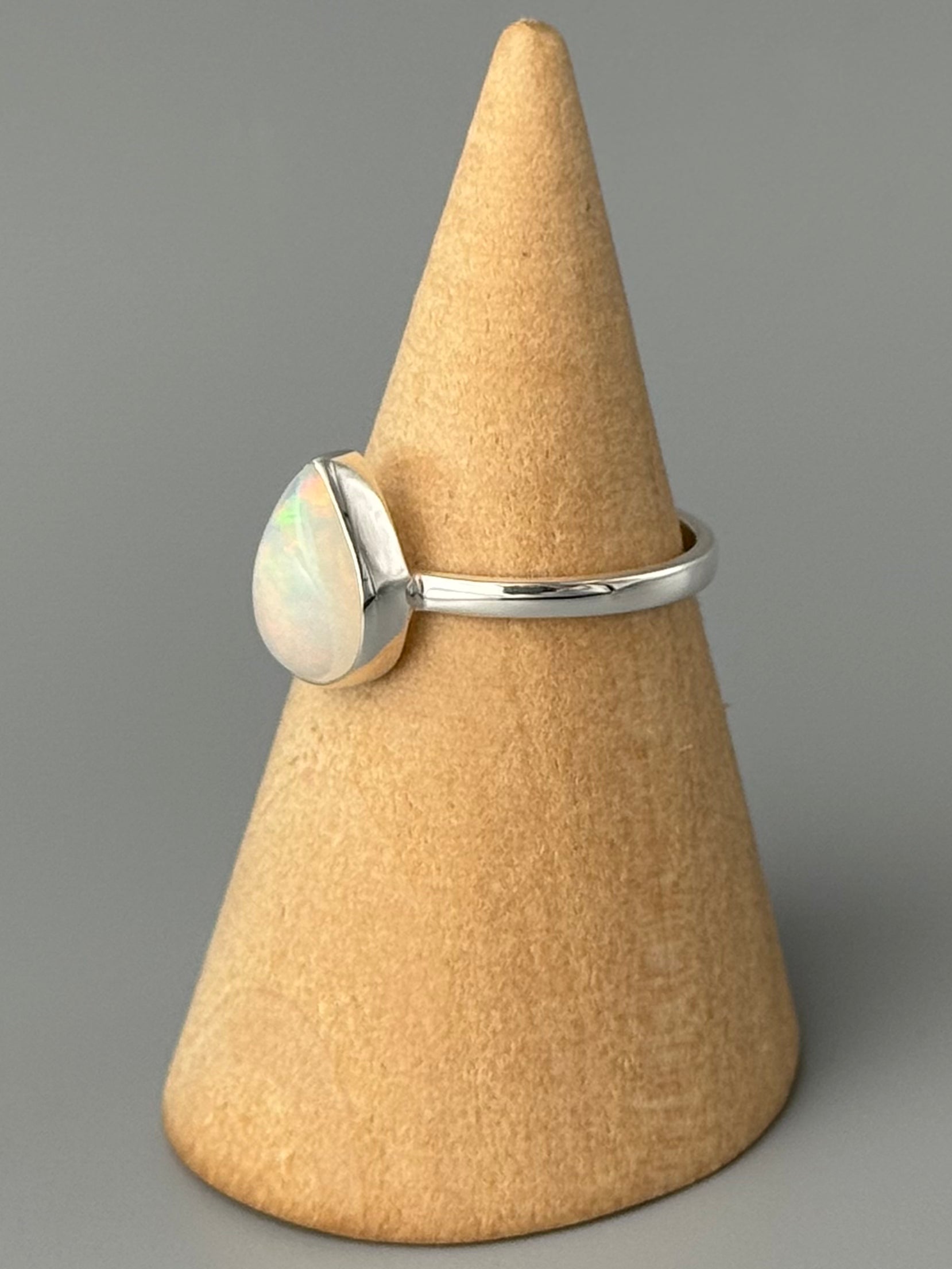 •ETHIOPIAN OPAL - TEAR• simple bezel silver ring (various sizes)