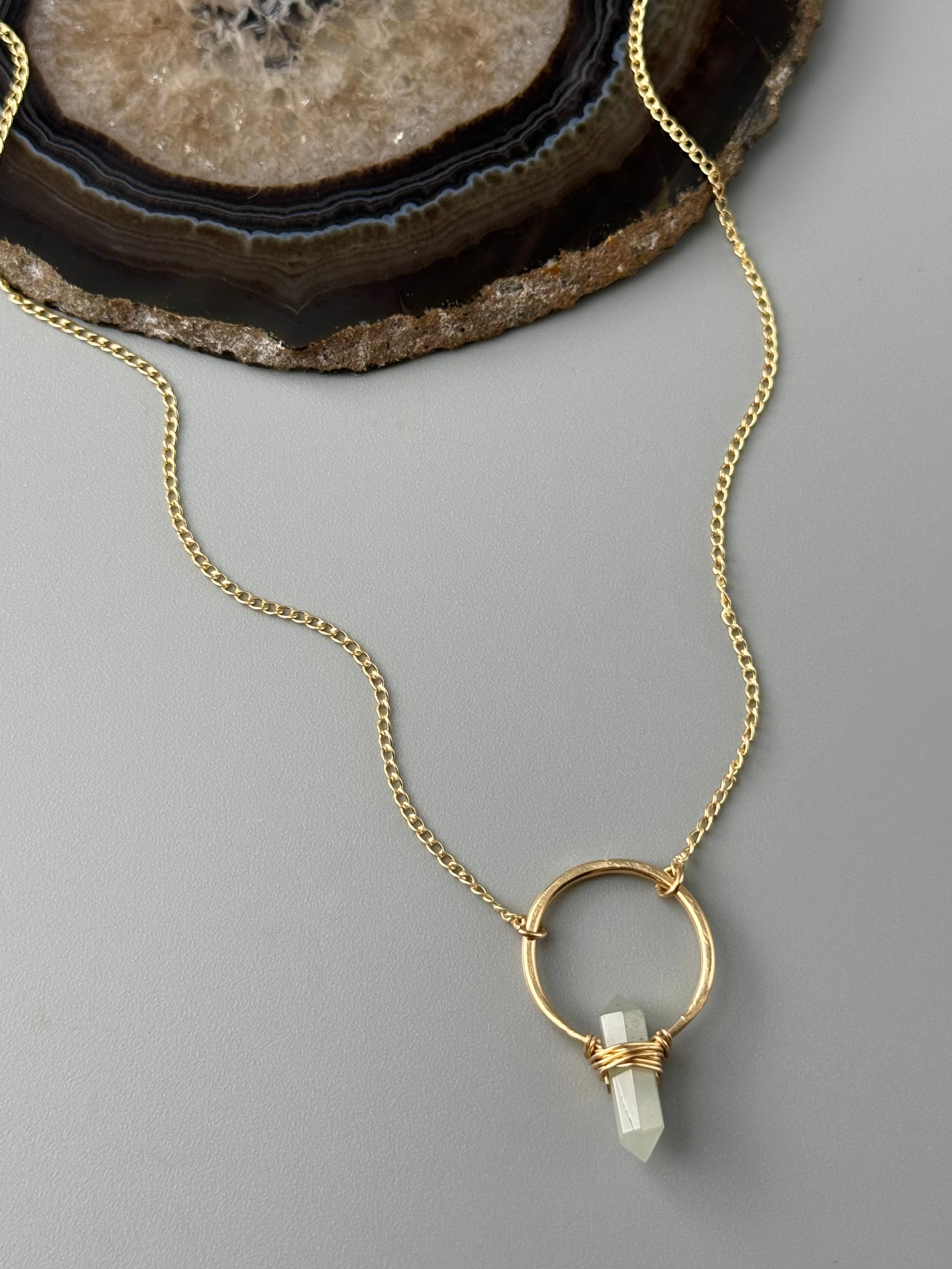 •CREST• aquamarine + gold necklace (various lengths)