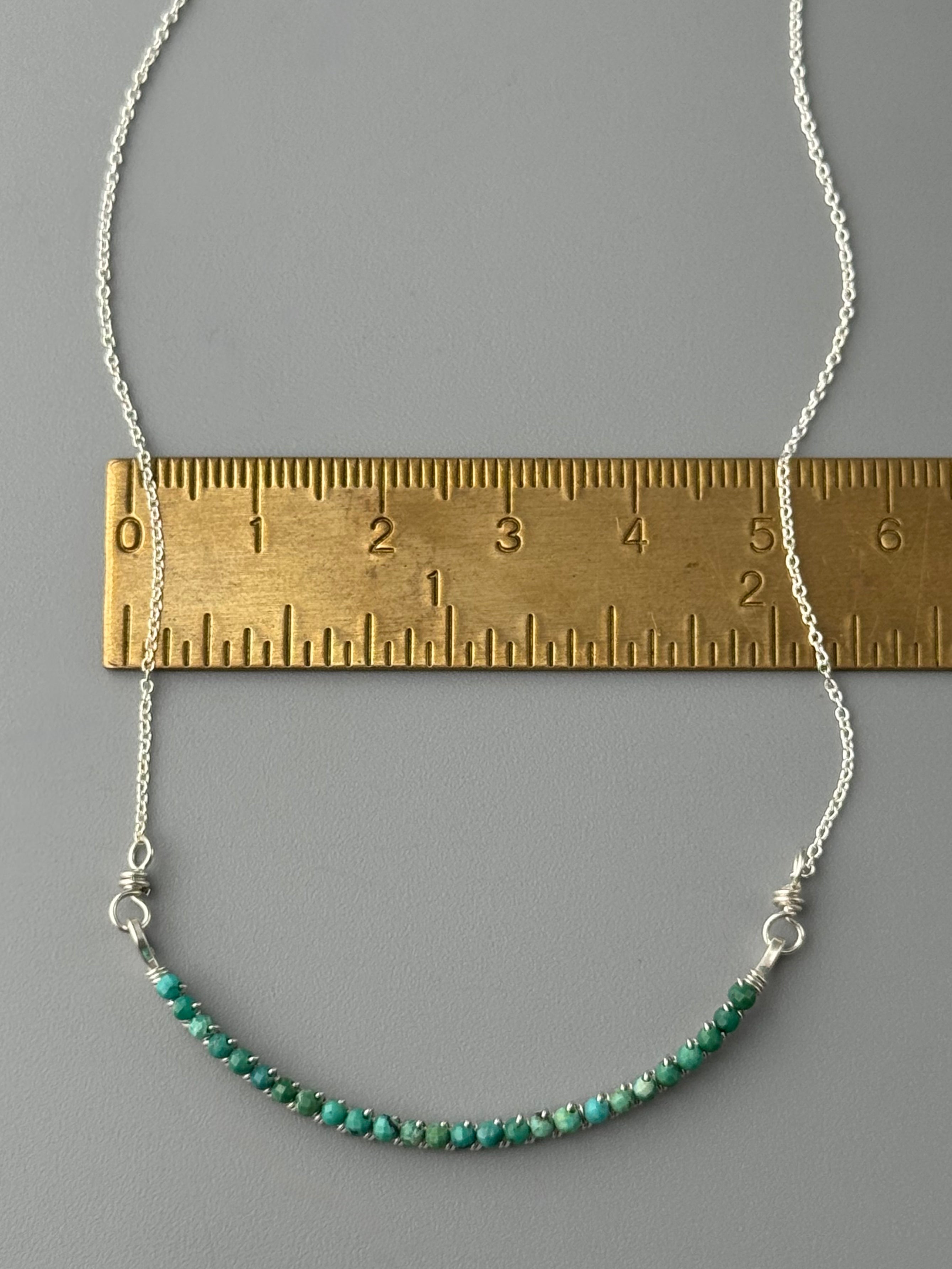 •ADORNED CURVED BAR• turquoise + silver necklace
