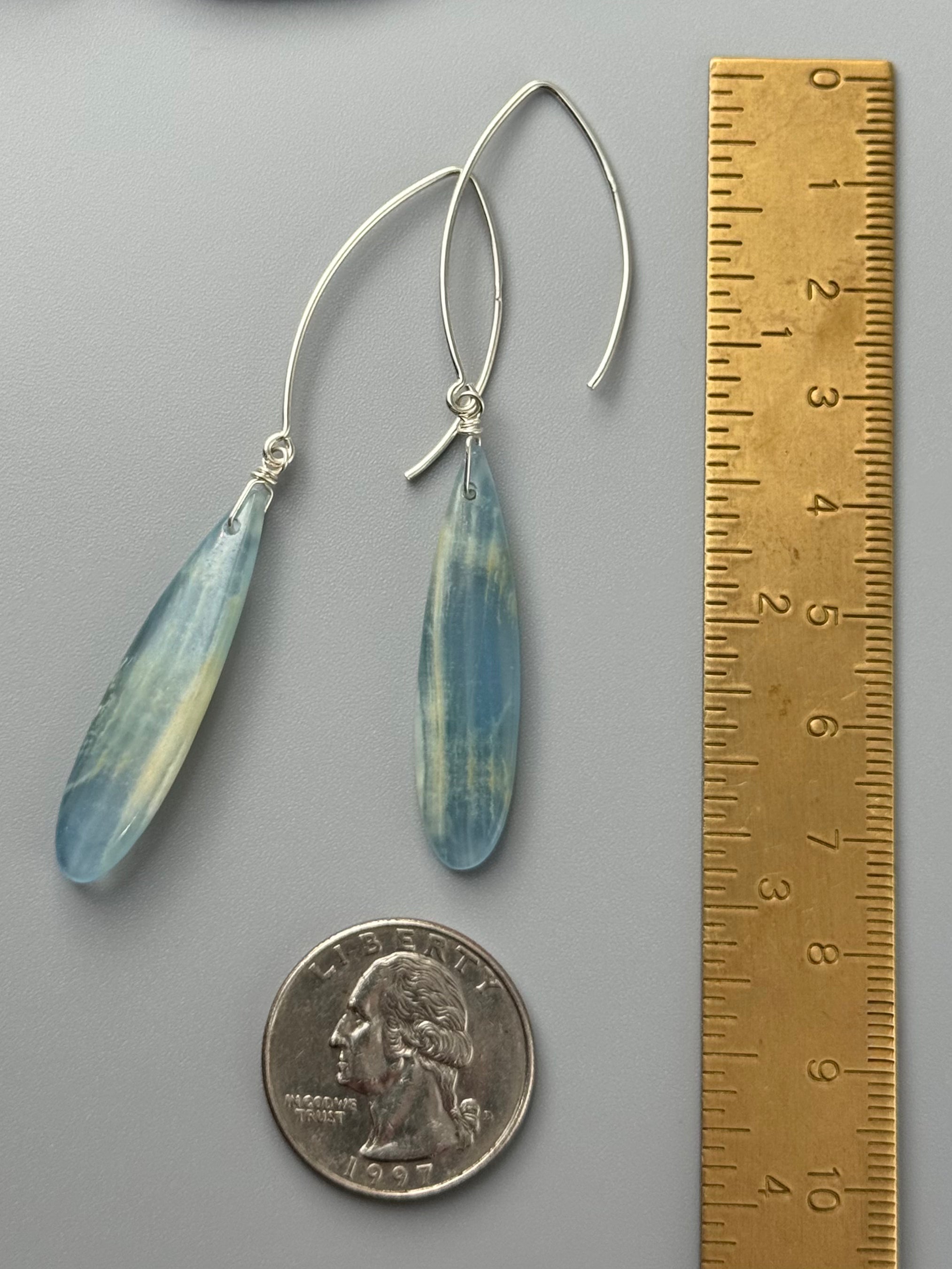 •STRAY• blue calcite + silver earrings