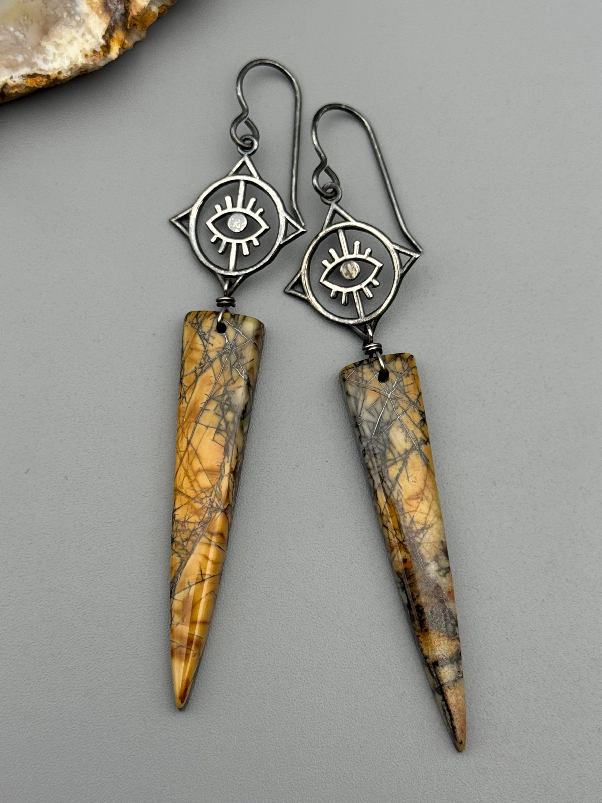 •BRIGHT EYES• red creek jasper + silver earrings