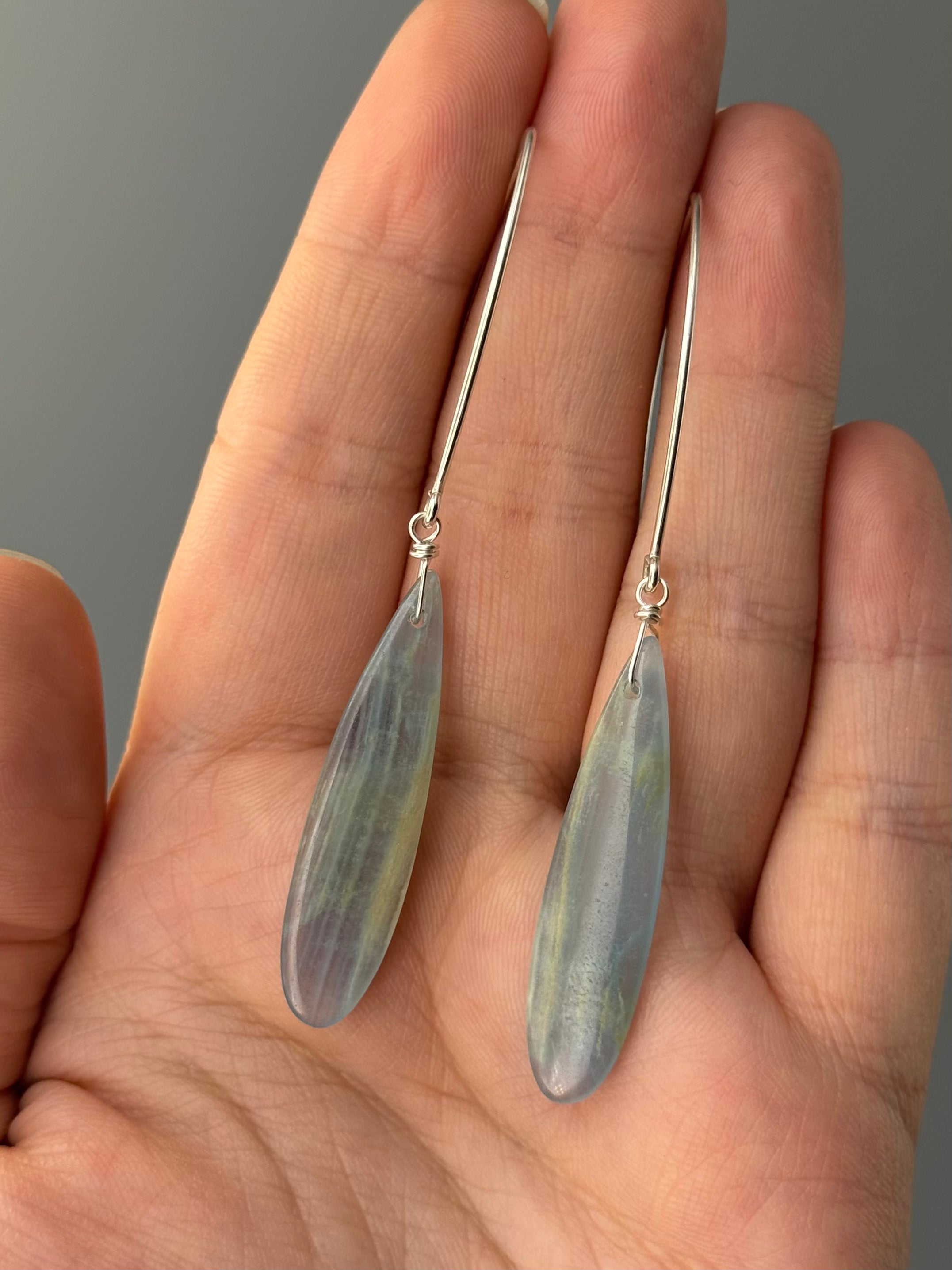 •STRAY• blue calcite + silver earrings