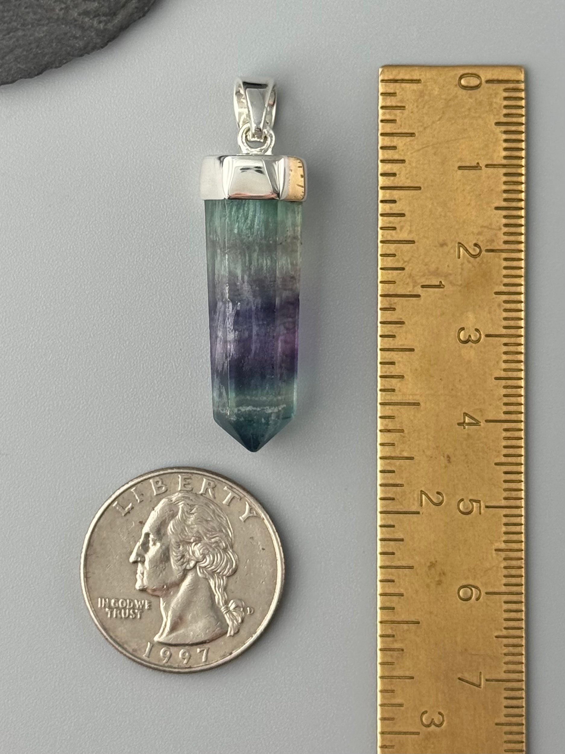 •FLUORITE POINT - 1• sterling silver pendant