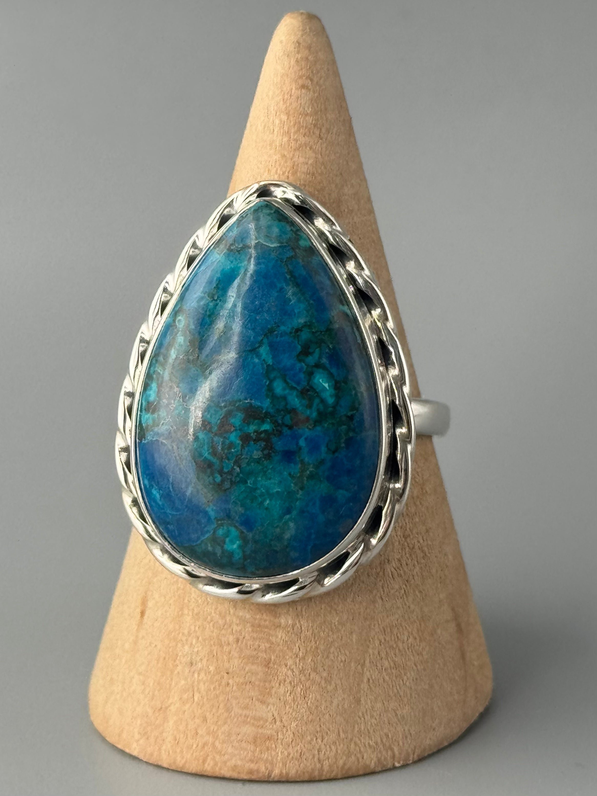 •SHATTUCKITE - TWINE TEAR• sterling silver ring (size 10)