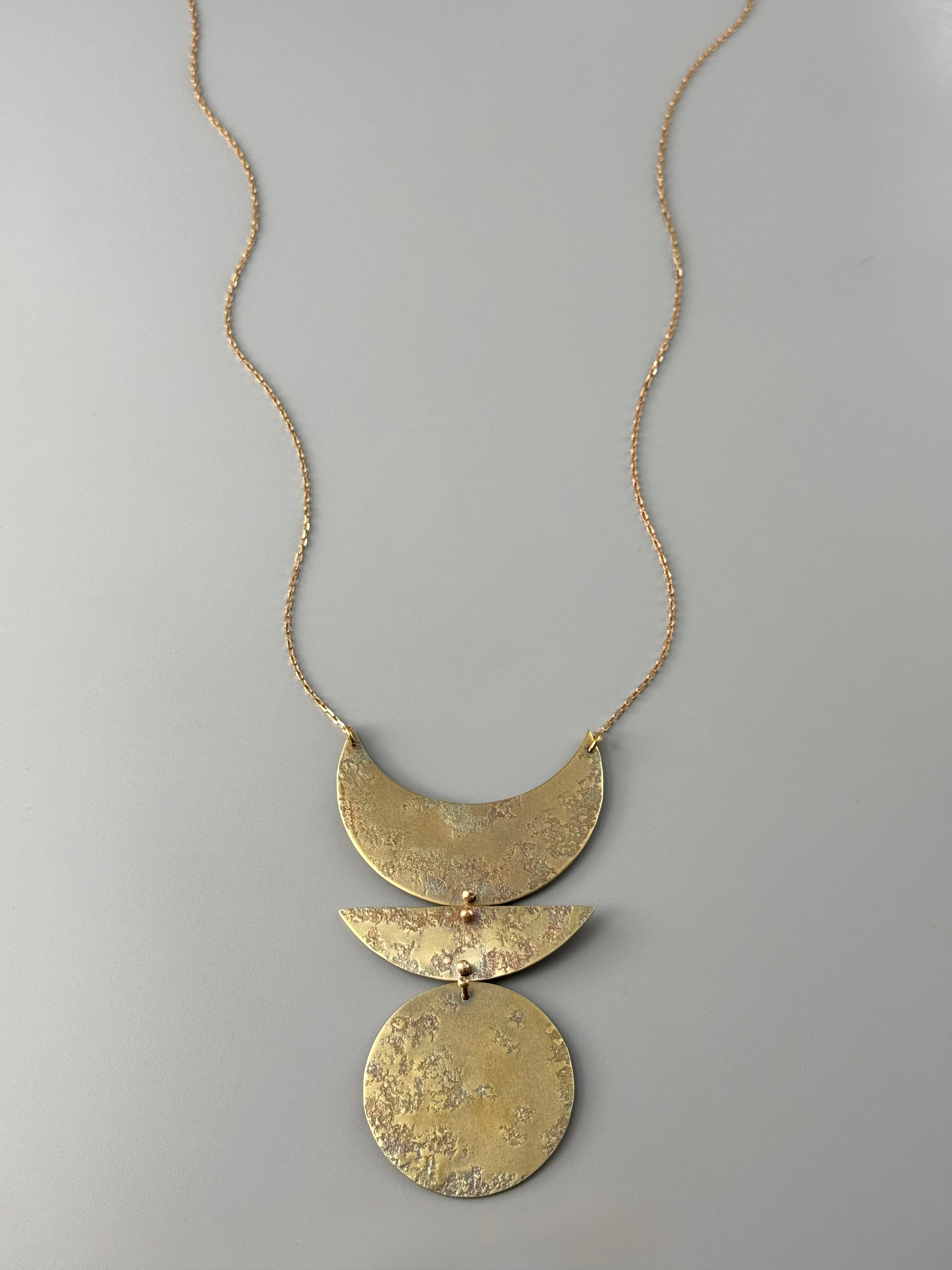 •STAGES• brass necklace (32" long + 3.75" drop)