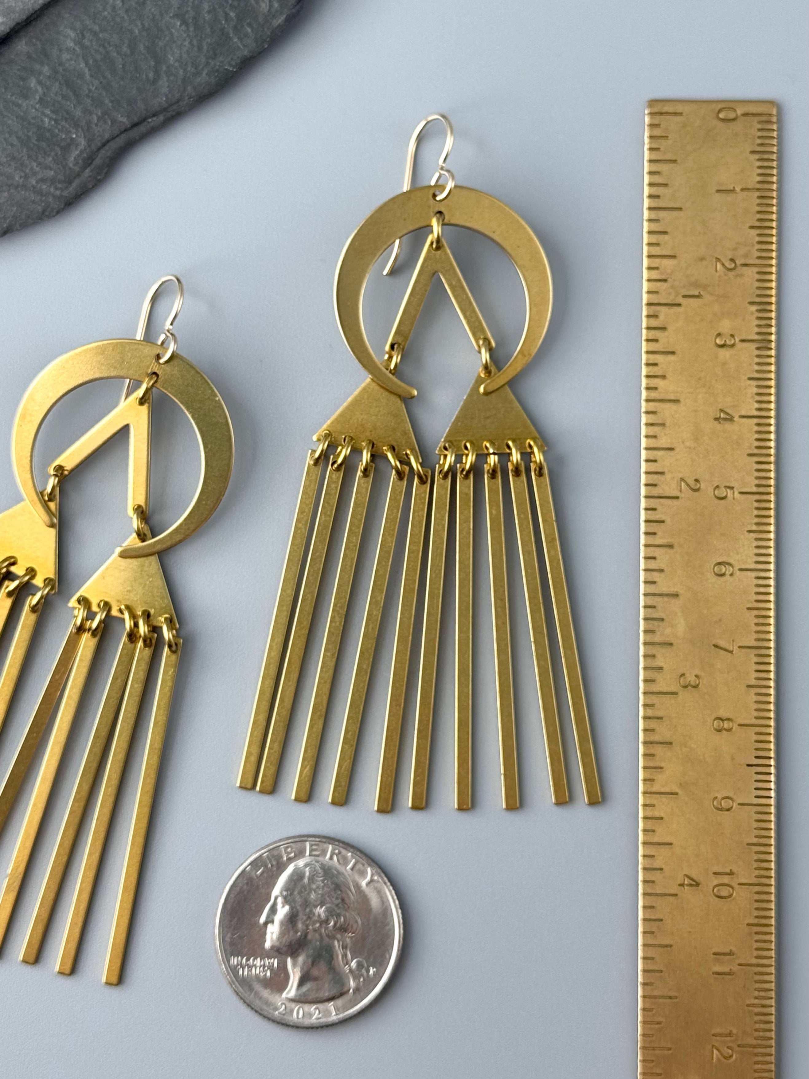 •PEAKS• gold dangle earrings