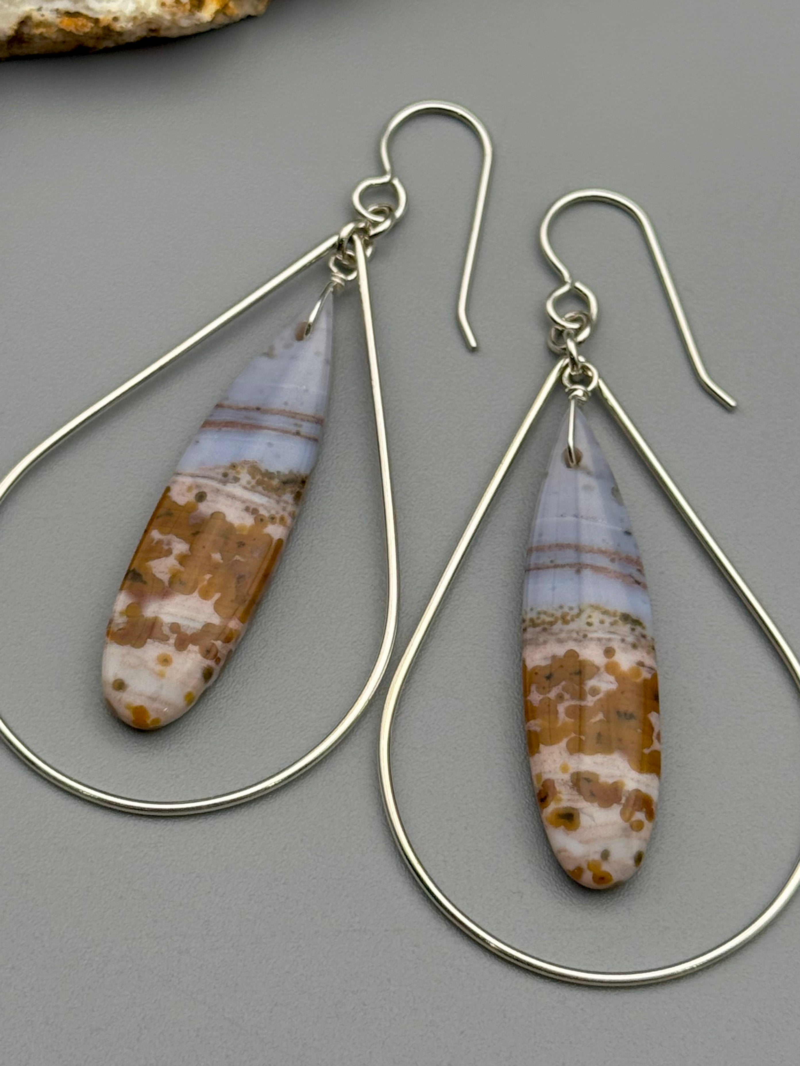 •DRIP DROP• ocean jasper + silver earrings