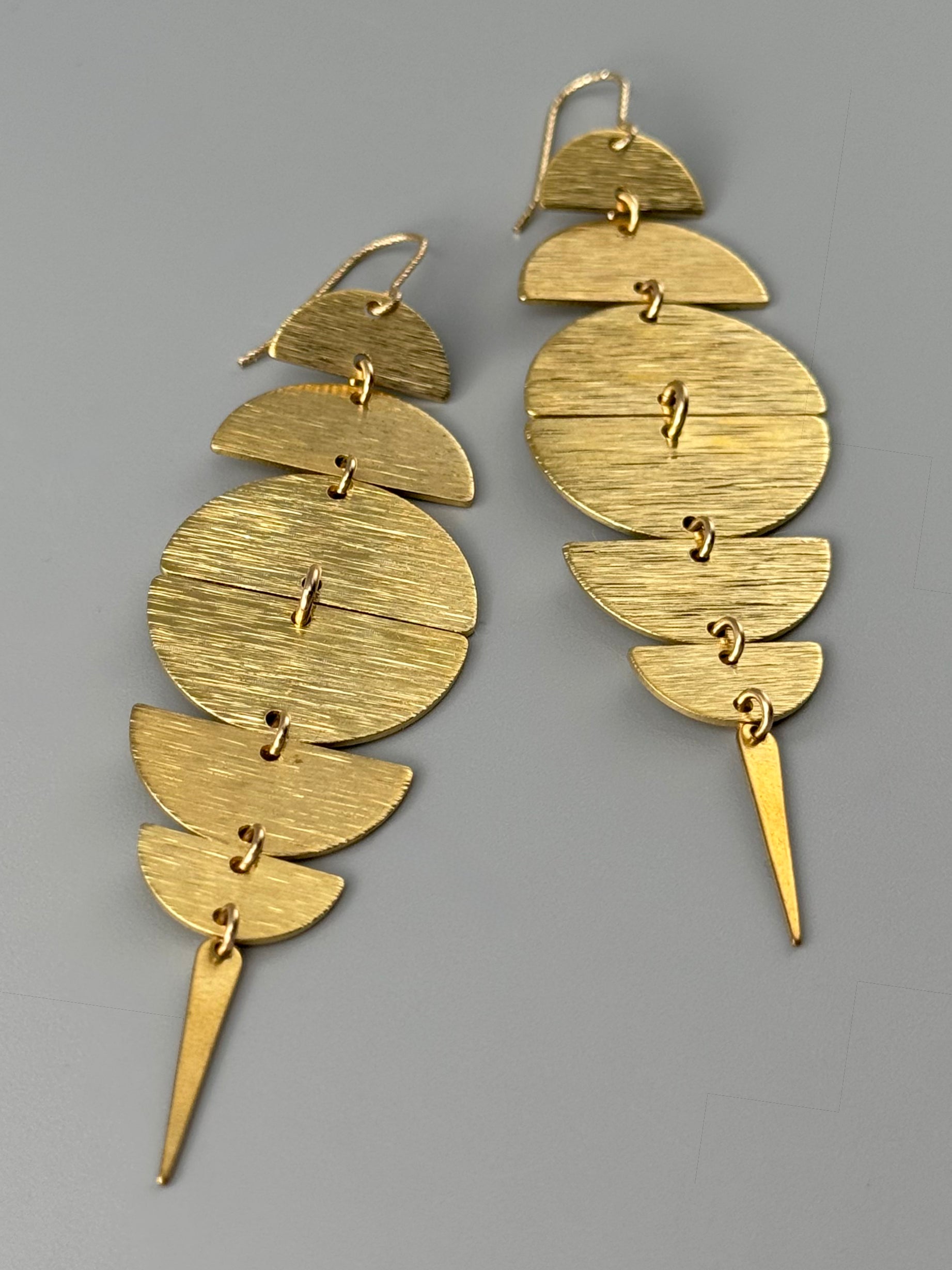 •MOON STACK - LARGE• gold dangle earrings