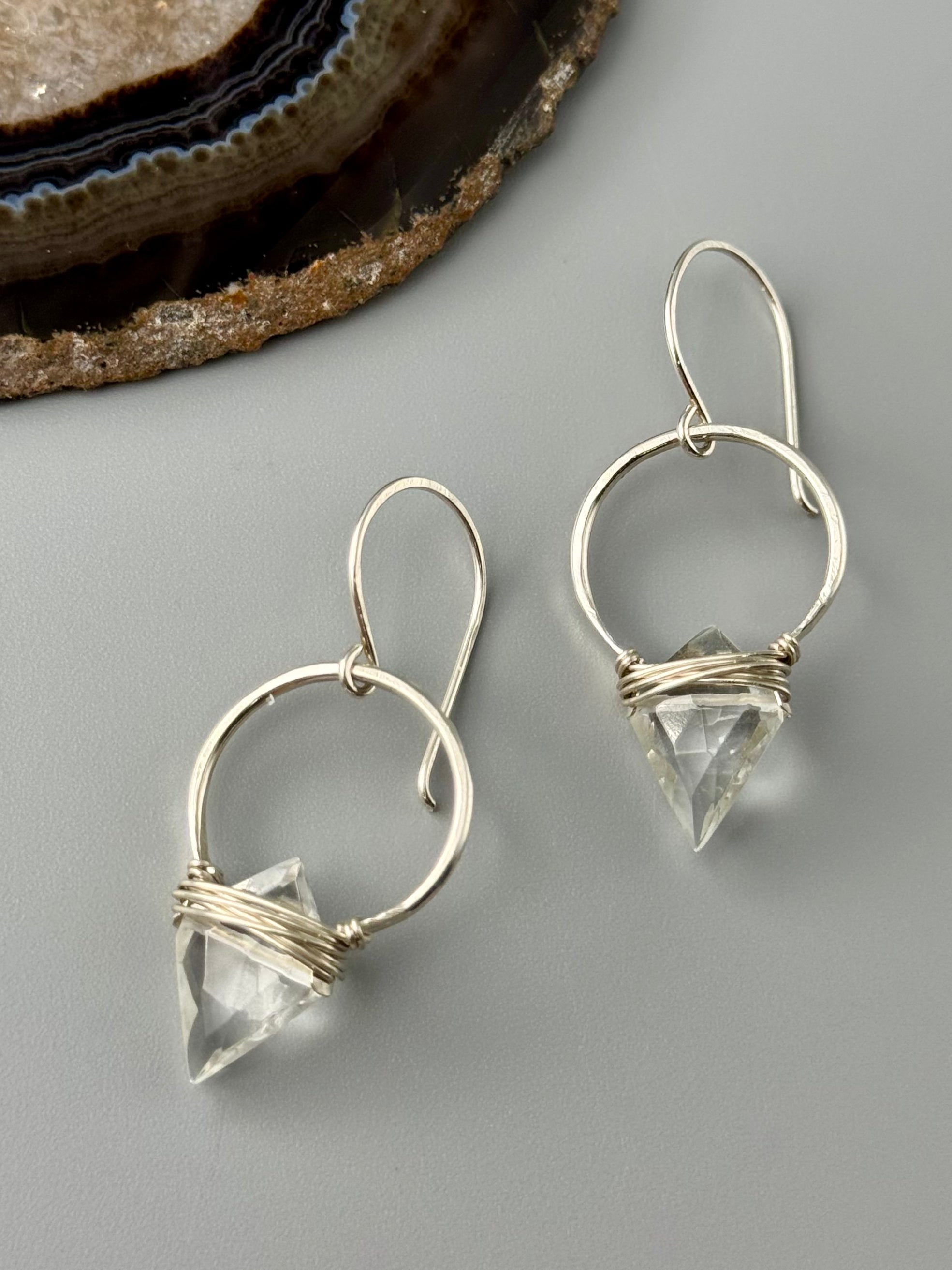 •ALBATROSS• clear quartz + silver earrings