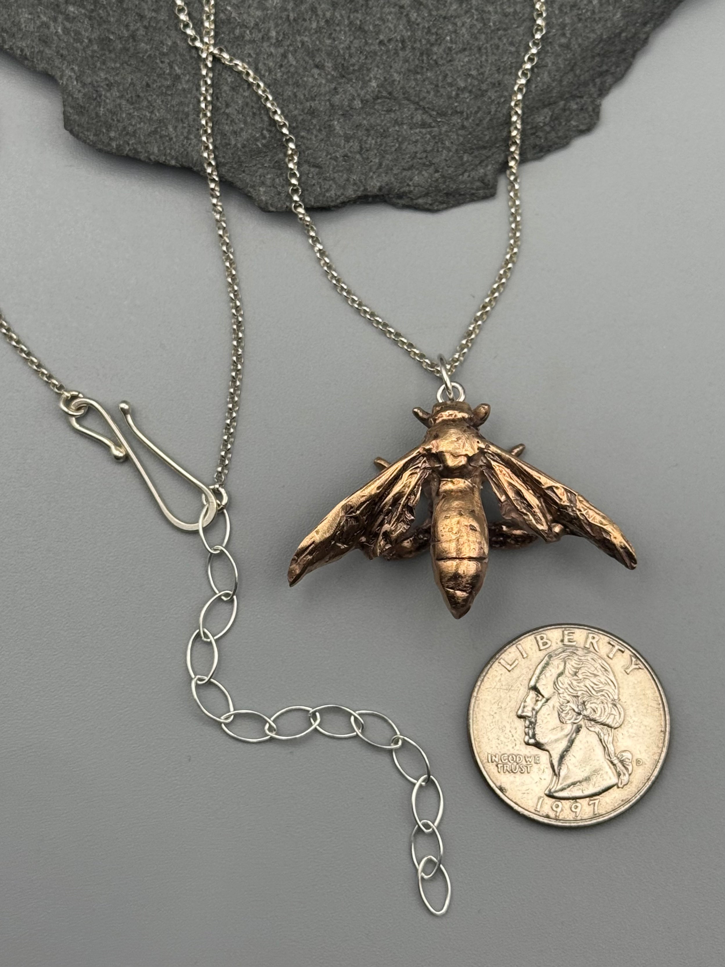 •CICADA KILLER• bronze cast necklace (various lengths)