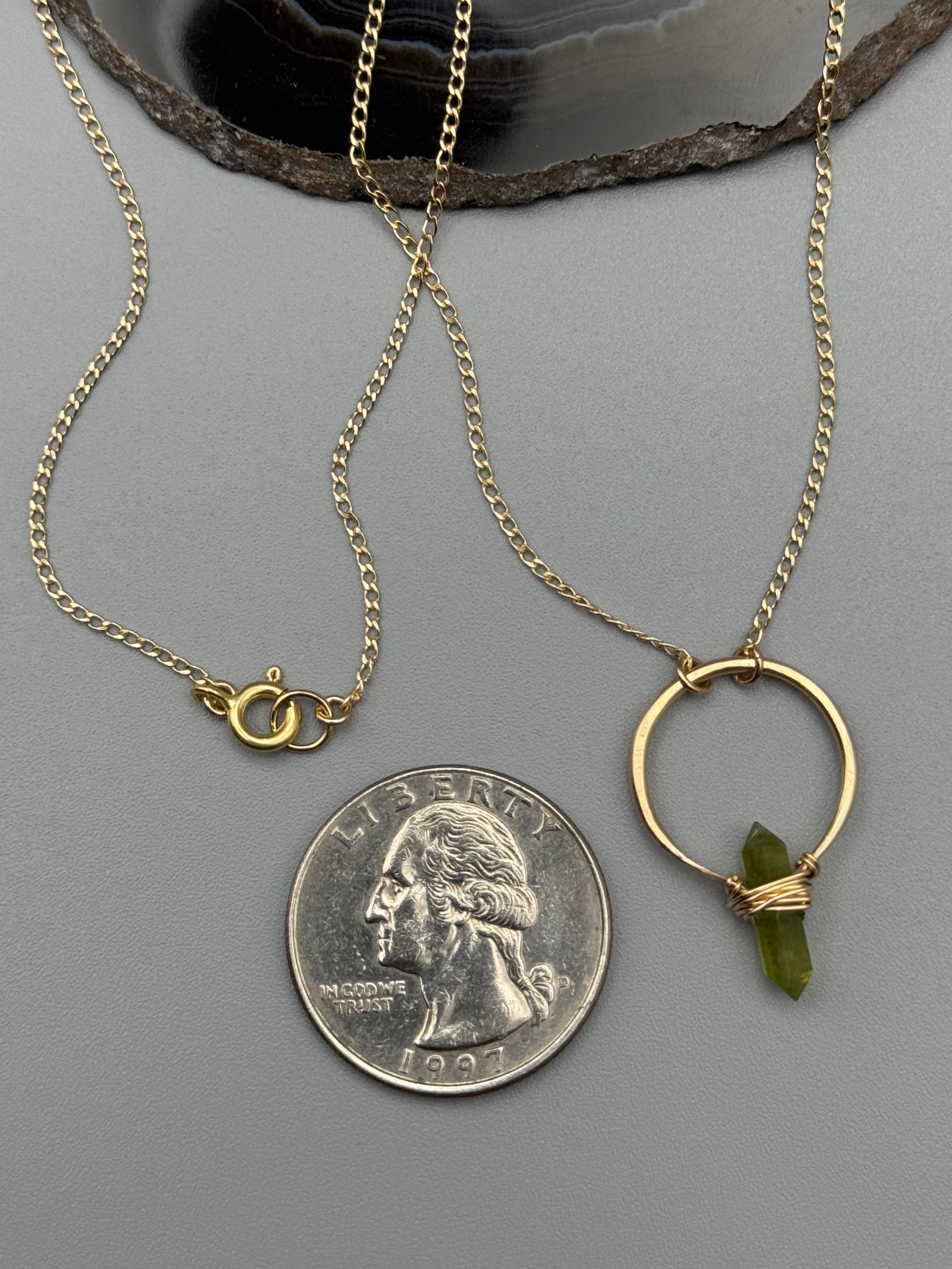 •CREST• peridot + gold necklace (various lengths)