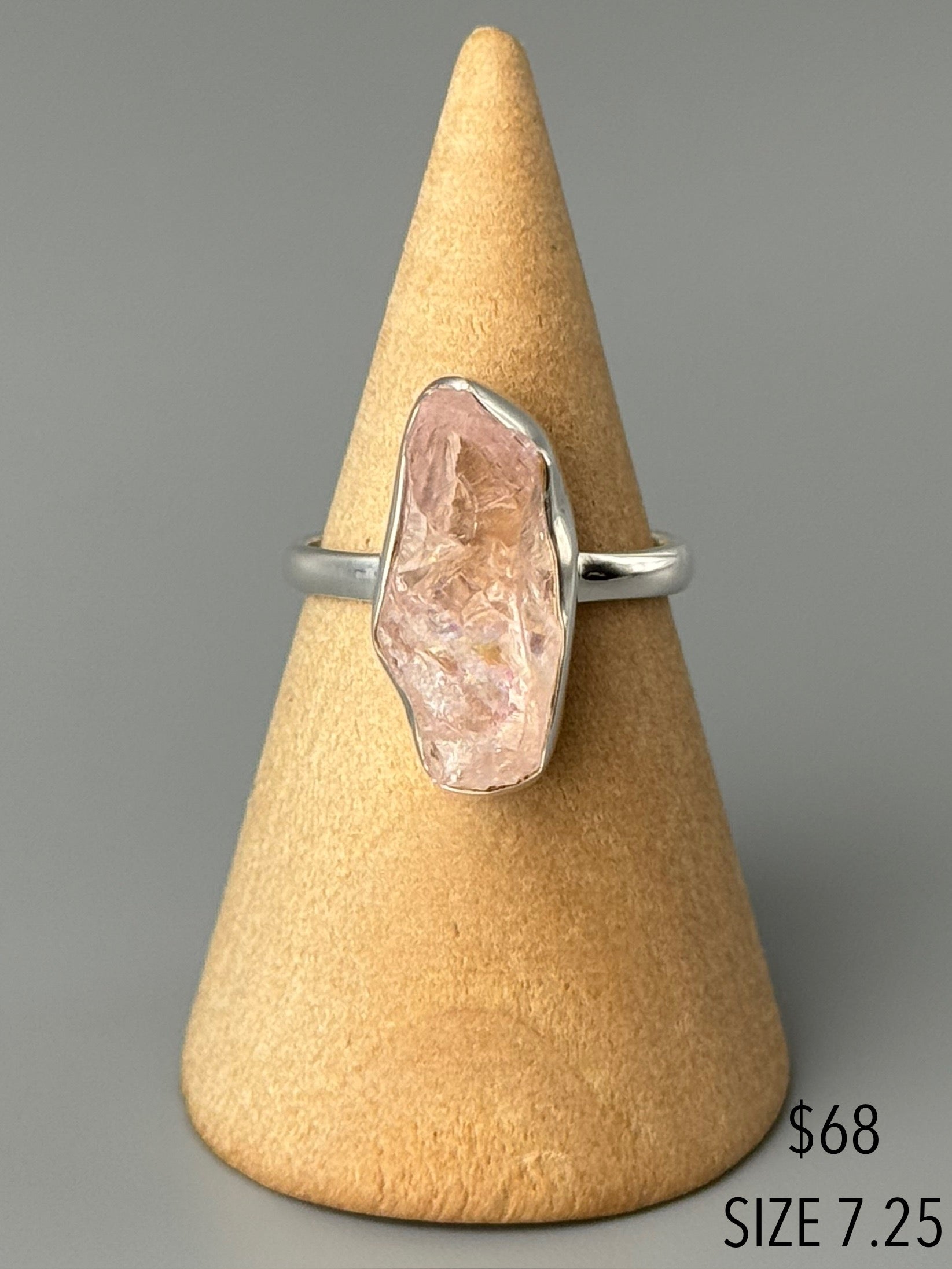 •MORGANITE - NUGGET• silver ring (various sizes)