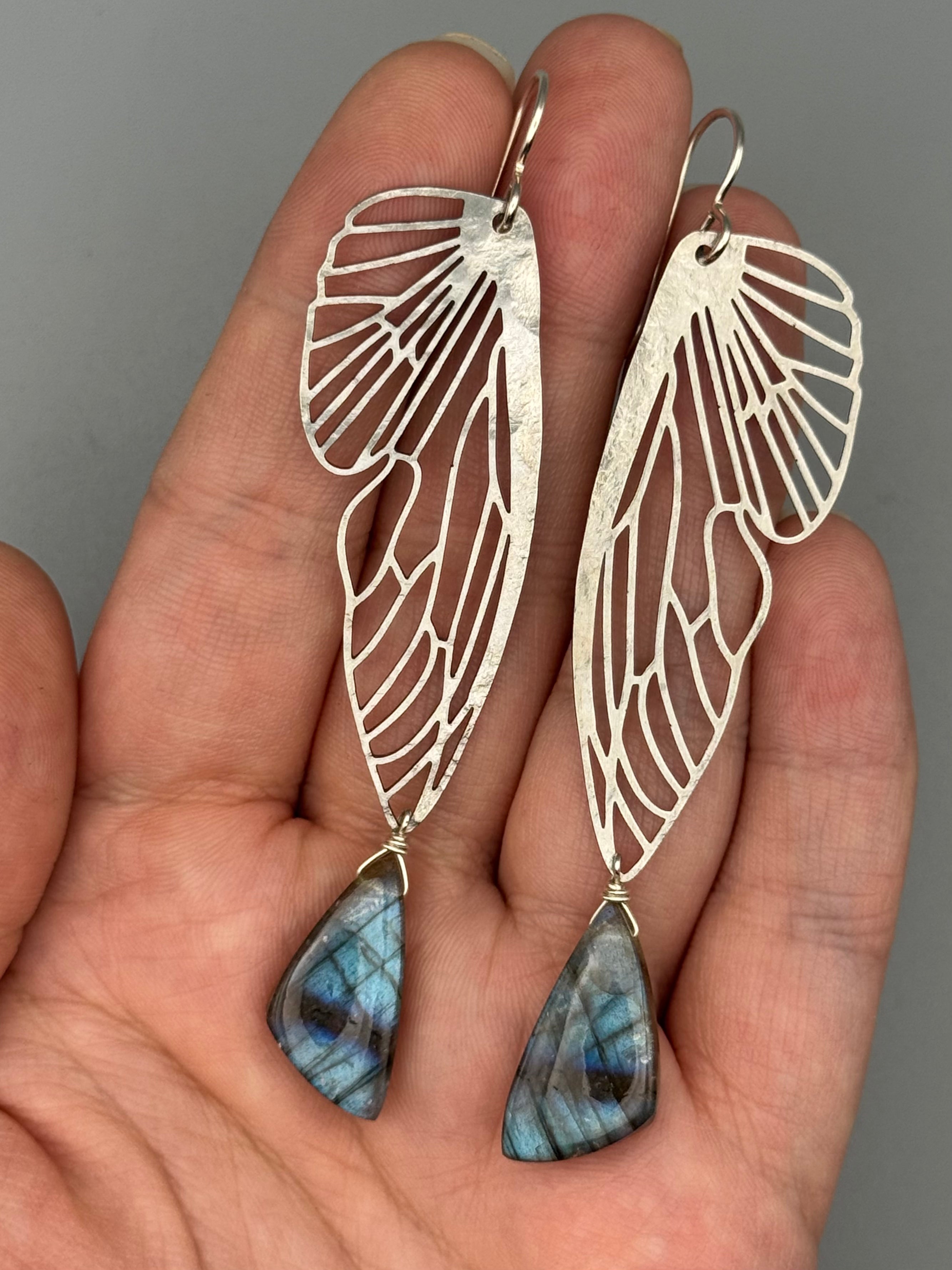 •METAMORPH• labradorite + silver earrings