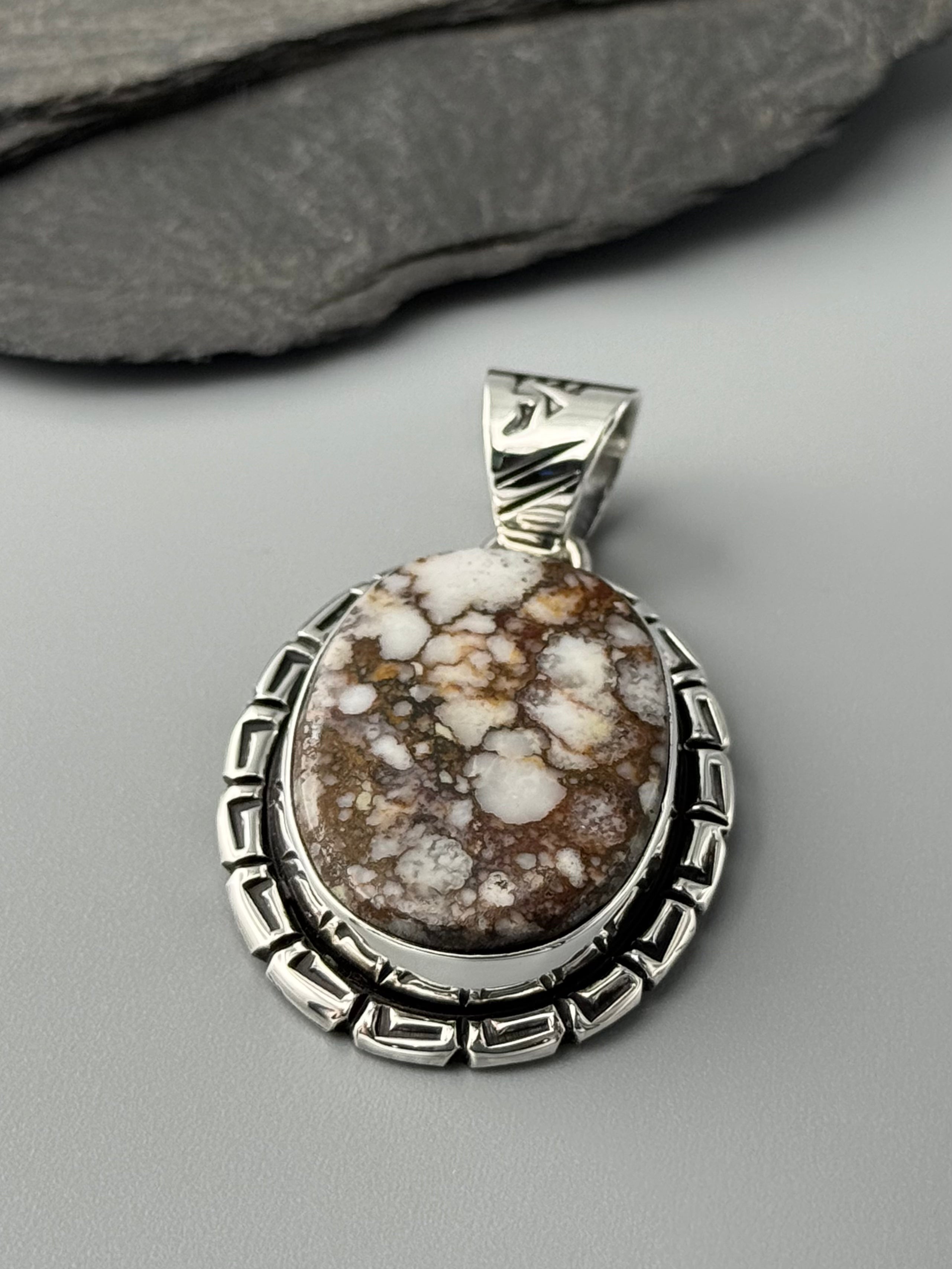 •WILD HORSE JASPER - WIND• Navajo sterling silver pendant