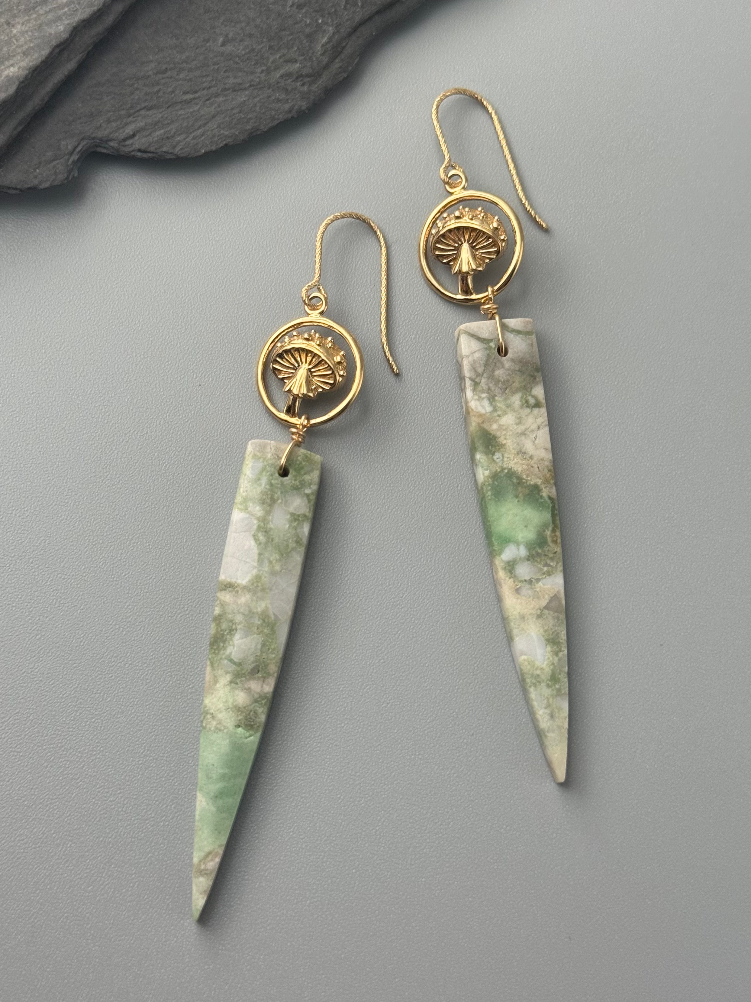 •UNDERSTORY• utah variscite + gold earrings