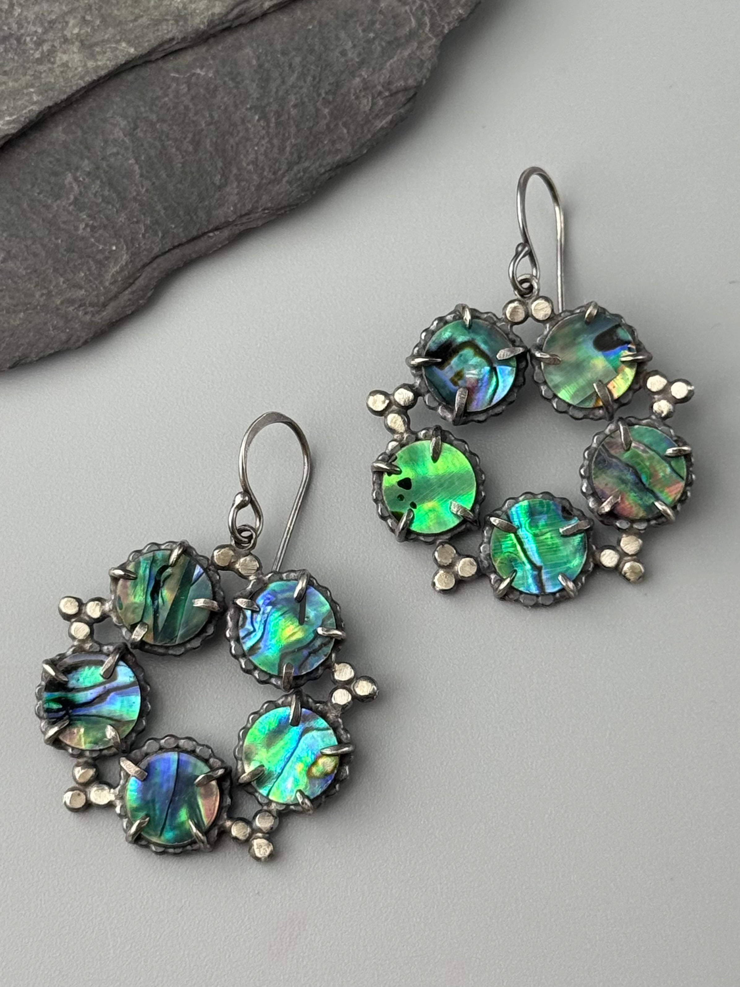 •CONSTELLATION• abalone + silver dangle earrings