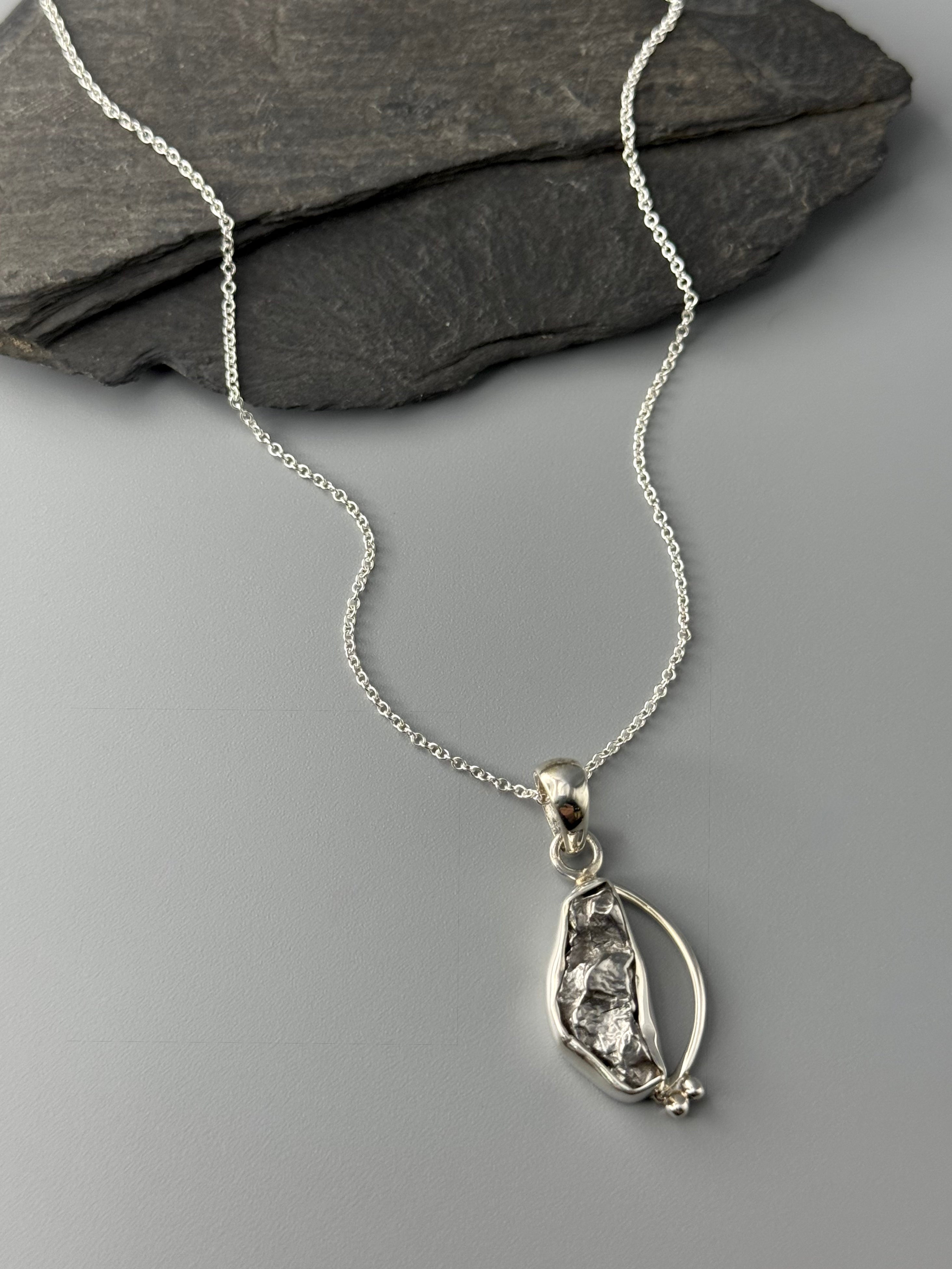 •MERIDIAN• meteorite + sterling silver necklace (18" long)