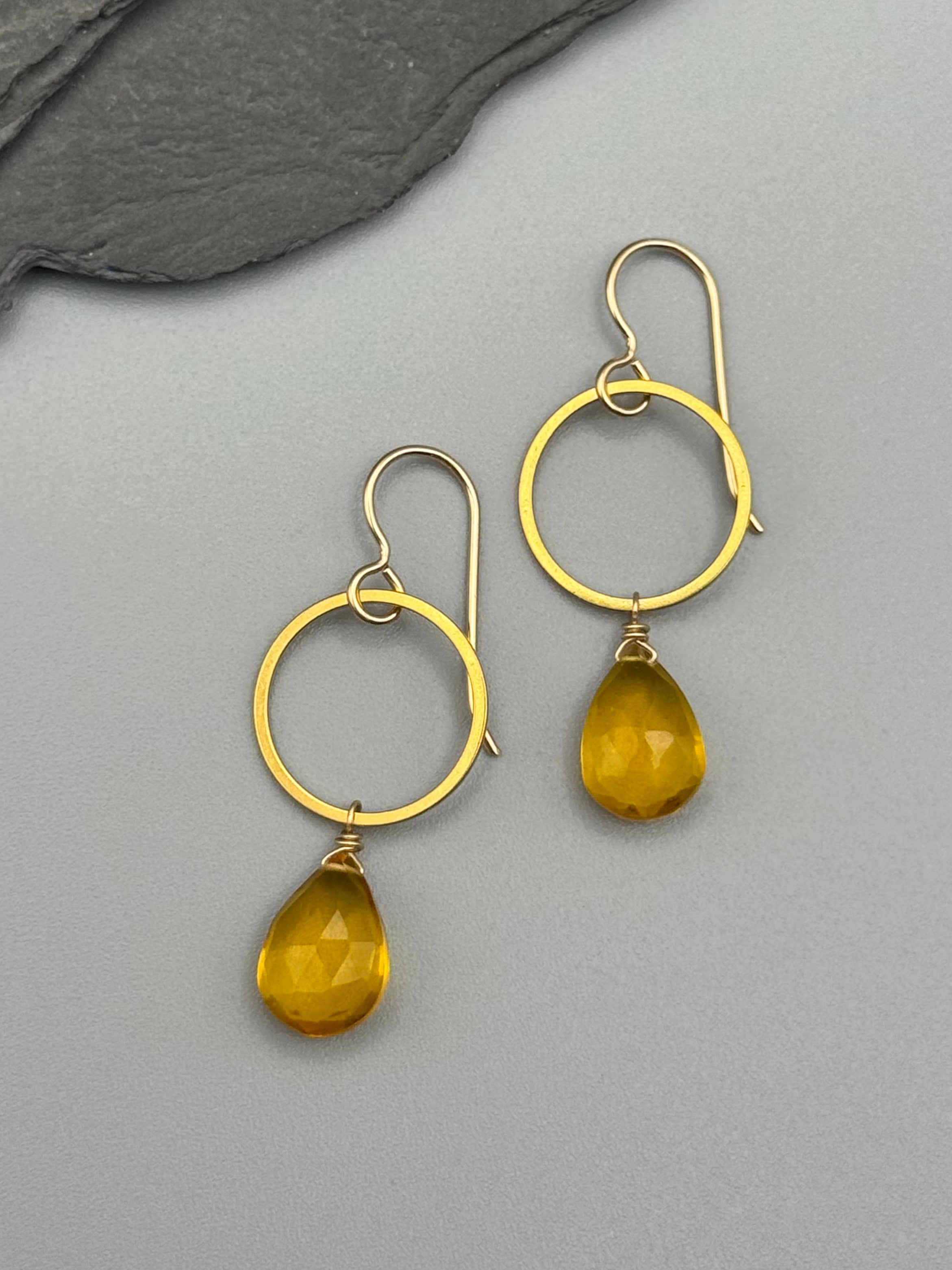 •LUNA• citrine + gold earrings