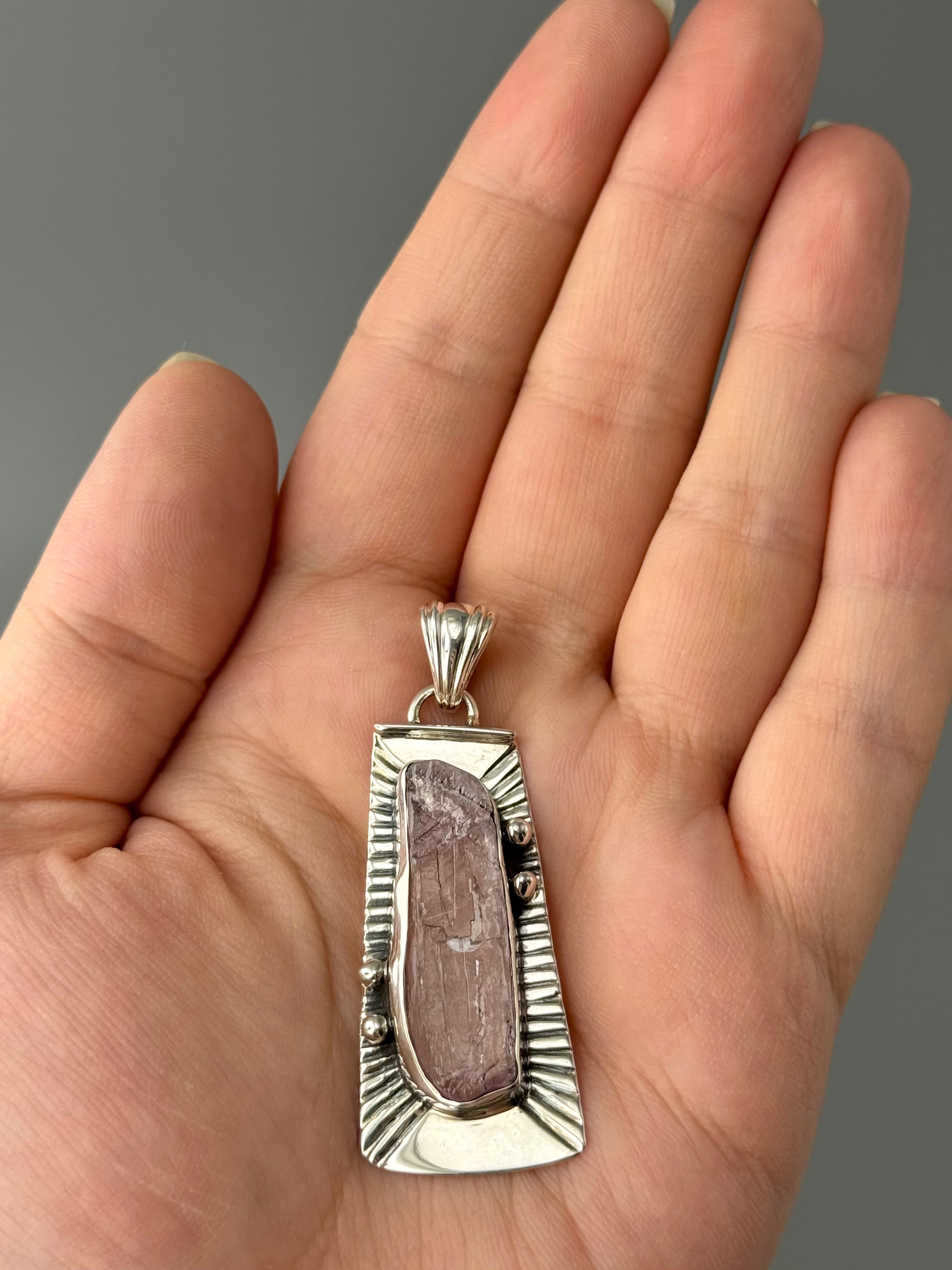 •KUNZITE - MESA• sterling silver pendant