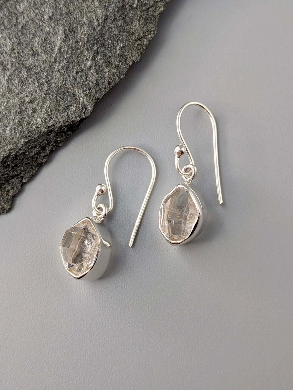 •HERKIMER DIAMOND• silver dangle earrings